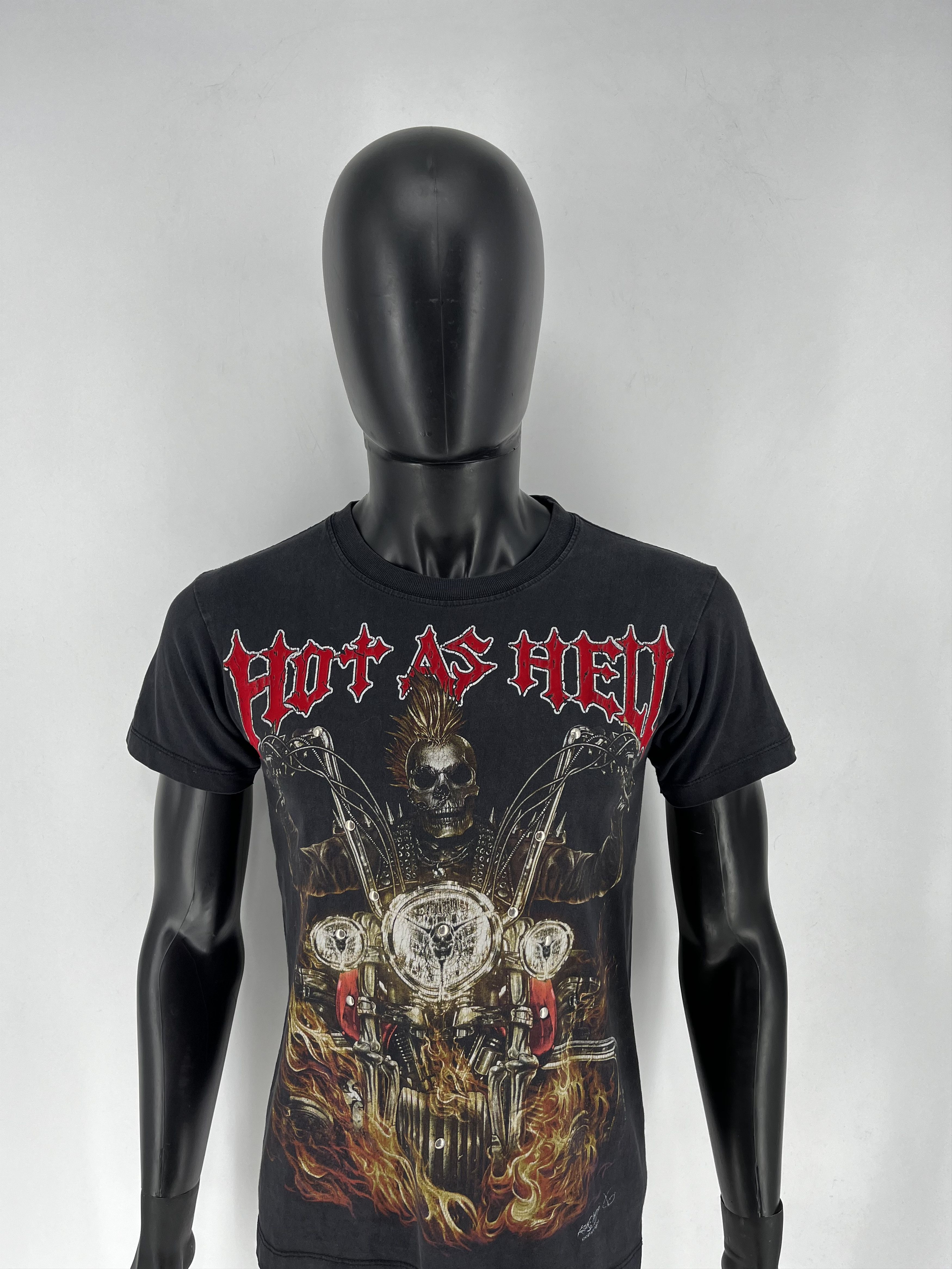 Band Tees Rock Chang Hot as Hell Vintage Skull Ghost Rider Tee Size US S / EU 44-46 / 1 - 5 Thumbnail