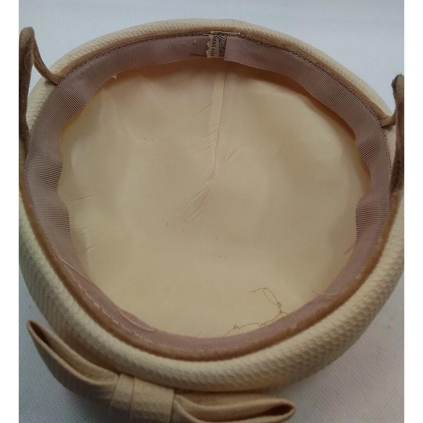 Designer Adjustable Head Size Ladies Hat with Bow-Off White. Size ONE SIZE - 7 Thumbnail