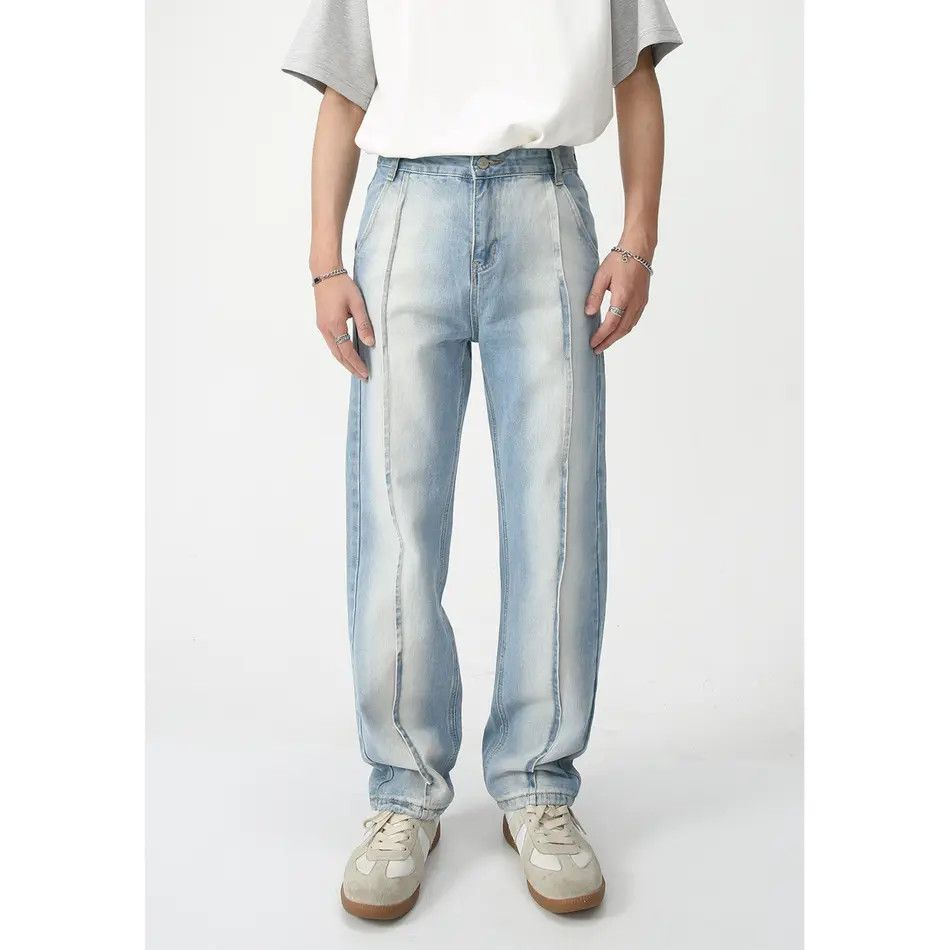 Japanese Brand Retro loose straight leg gradient jeans Size US 32 / EU 48 - 2 Thumbnail
