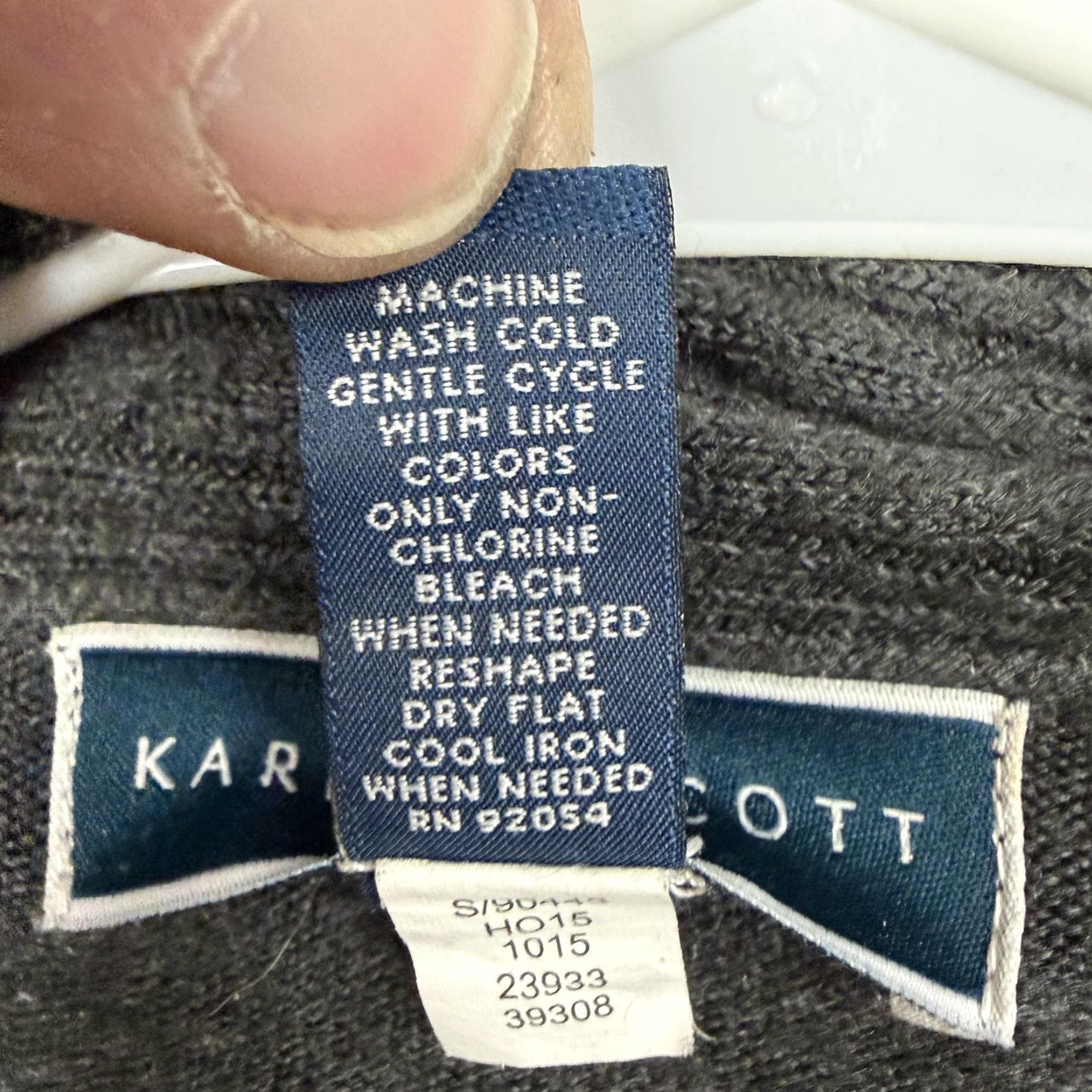Vintage Karen Scott Cardigan Sweater Womens M Gray Open Front Dark Academia Layering Size M / US 6-8 / IT 42-44 - 6 Thumbnail
