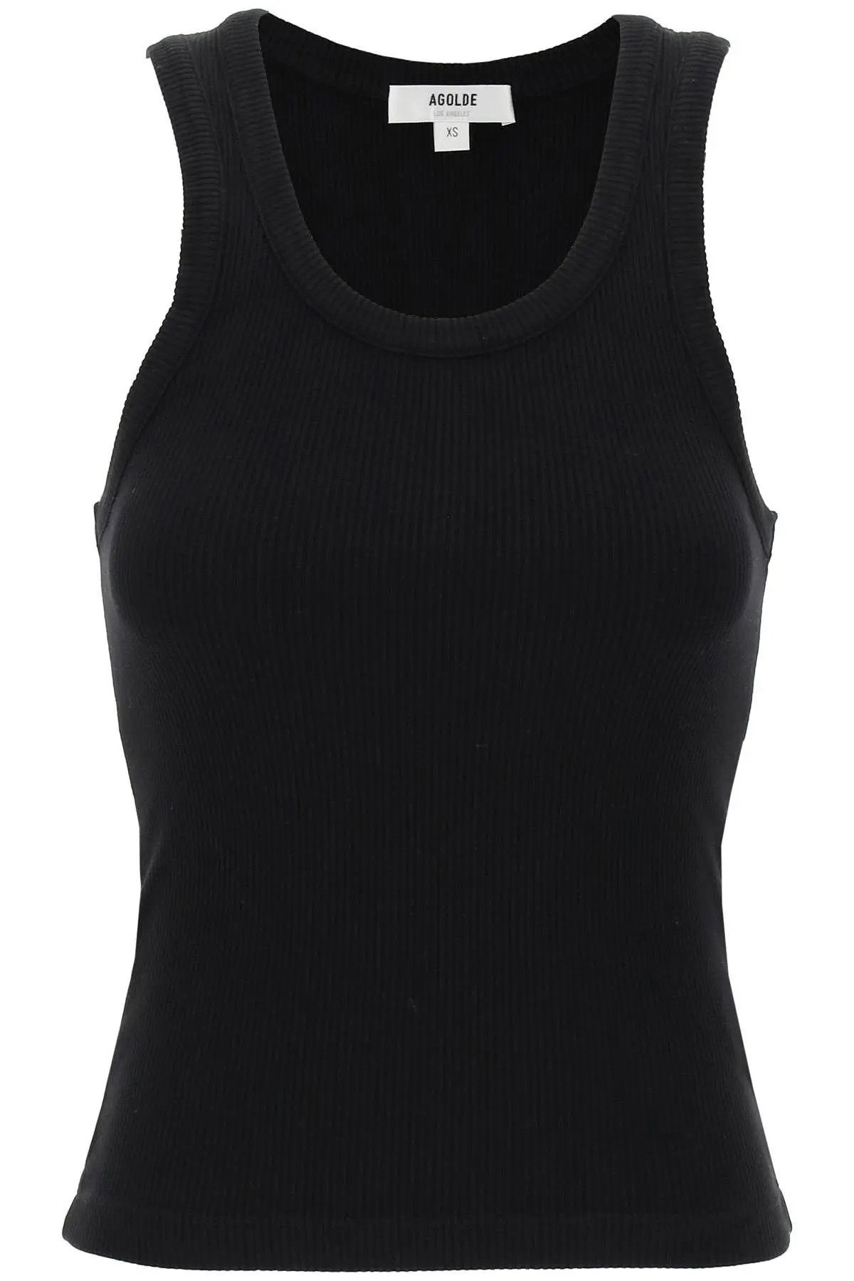 image of Agolde O1S22I1N0324 Poppy Ribbed Tank Top In Black, Women's (Size XS)