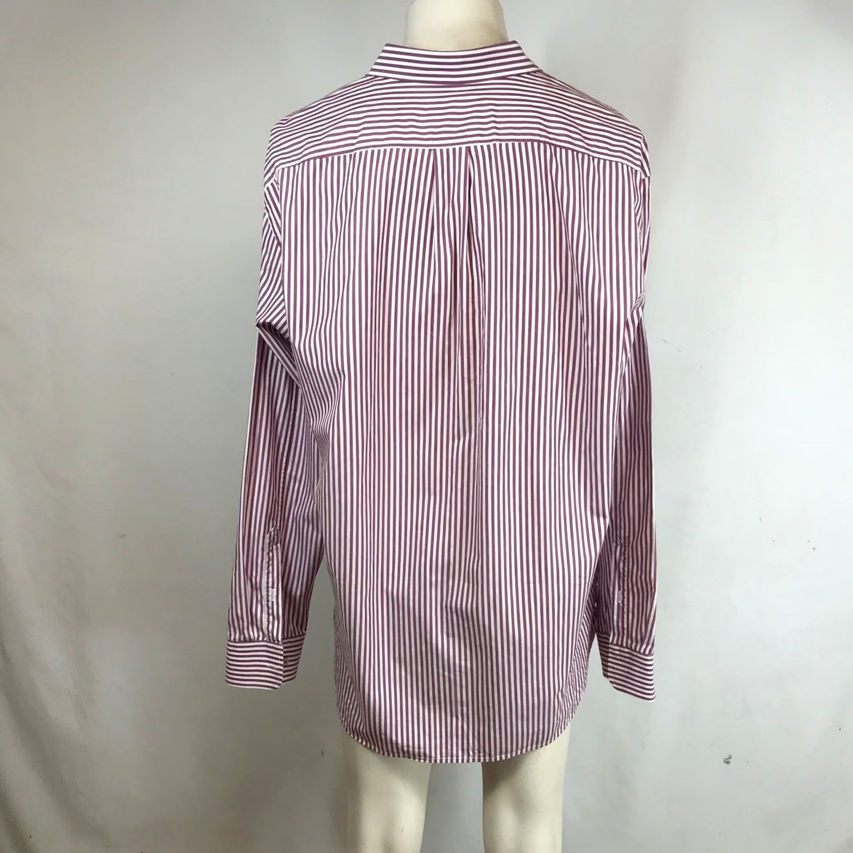 Tommy Bahama Tommy Bahama Mens XL Striped Button-Down Shirt Burgundy White 100% Pima Cotton Size US XL / EU 56 / 4 - 5 Thumbnail