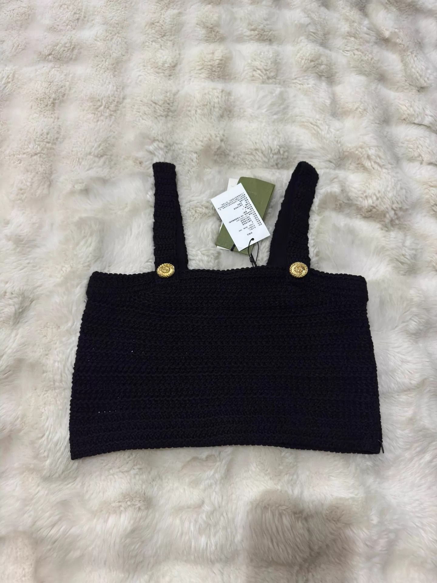 Gucci Gucci New Black Gold Buckle Braided Camisole Top M Size M / US 6-8 / IT 42-44 - 1 Thumbnail