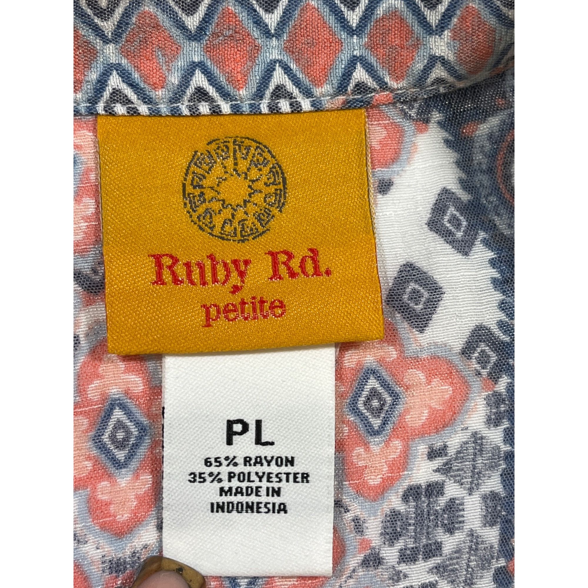 Designer Ruby RD SKU 7730 Womens Boho Chic Patchwork Print Top Blouse Size L / US 10 / IT 46 - 9 Thumbnail