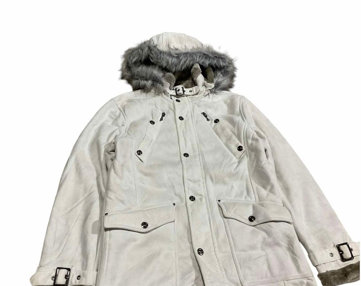 14th Addiction 🔥Sick Y2K Roushatte Faux Fur Suede Leather Jacket Hooded Size US M / EU 48-50 / 2 - 4 Thumbnail