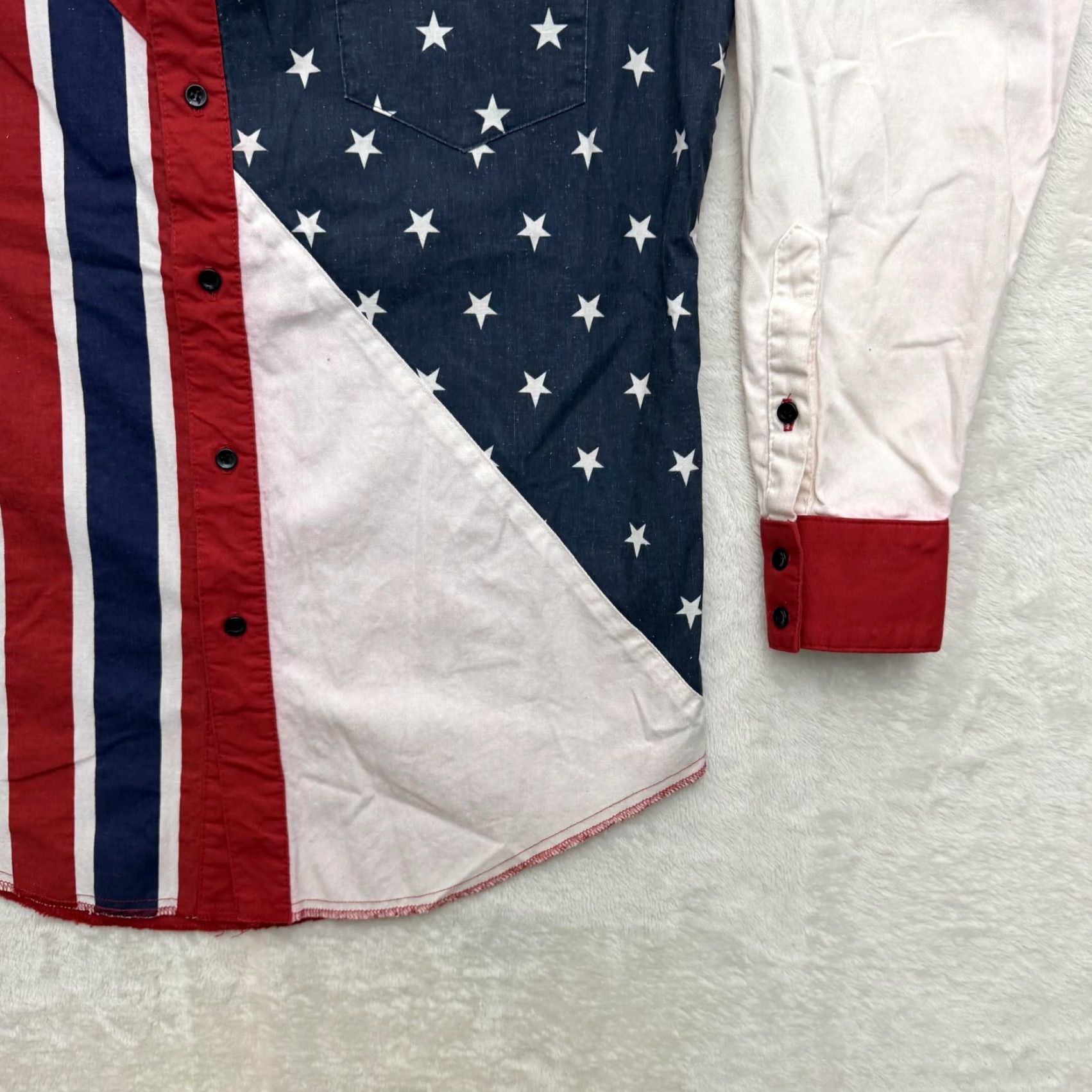 Vintage VINTAGE Cowboy Threads Shirt Mens Small American Flag Patriotic Western Button Up USA Size US S / EU 44-46 / 1 - 4 Thumbnail