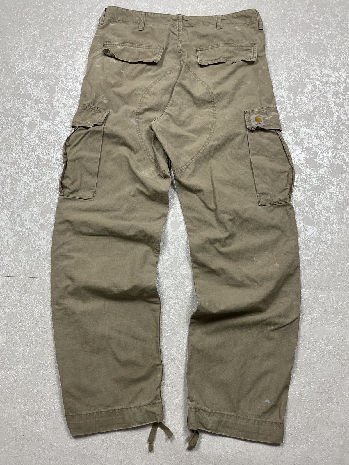 Vintage Carhartt WIP Distressed Beige Aviation Cargo Pants