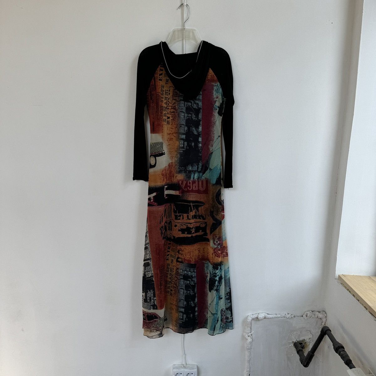 If Six Was Nine Cache Mesh Printed Hooded Maxi Dress Jean Paul Gaultier Size XS / US 0-2 / IT 36-38 - 4 Thumbnail
