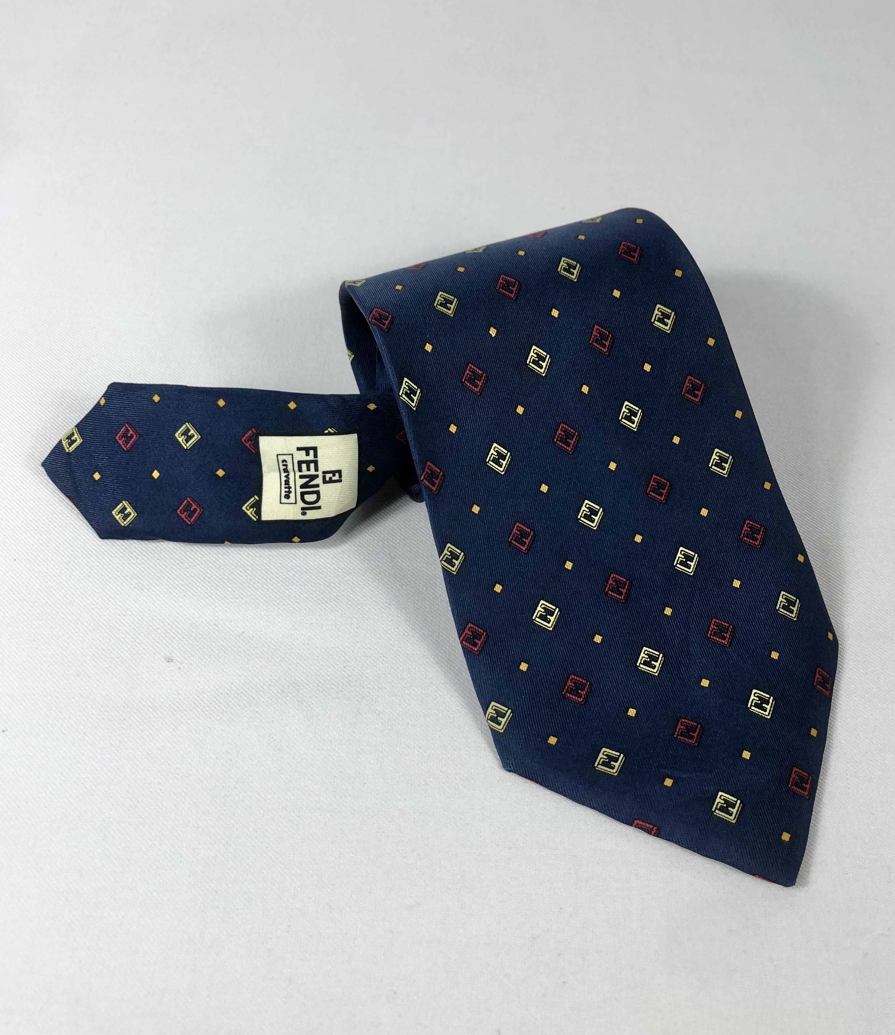 Fendi Rare Fendi Cravatte Monogram Silk Tie Made in Italy Size ONE SIZE - 8 Thumbnail