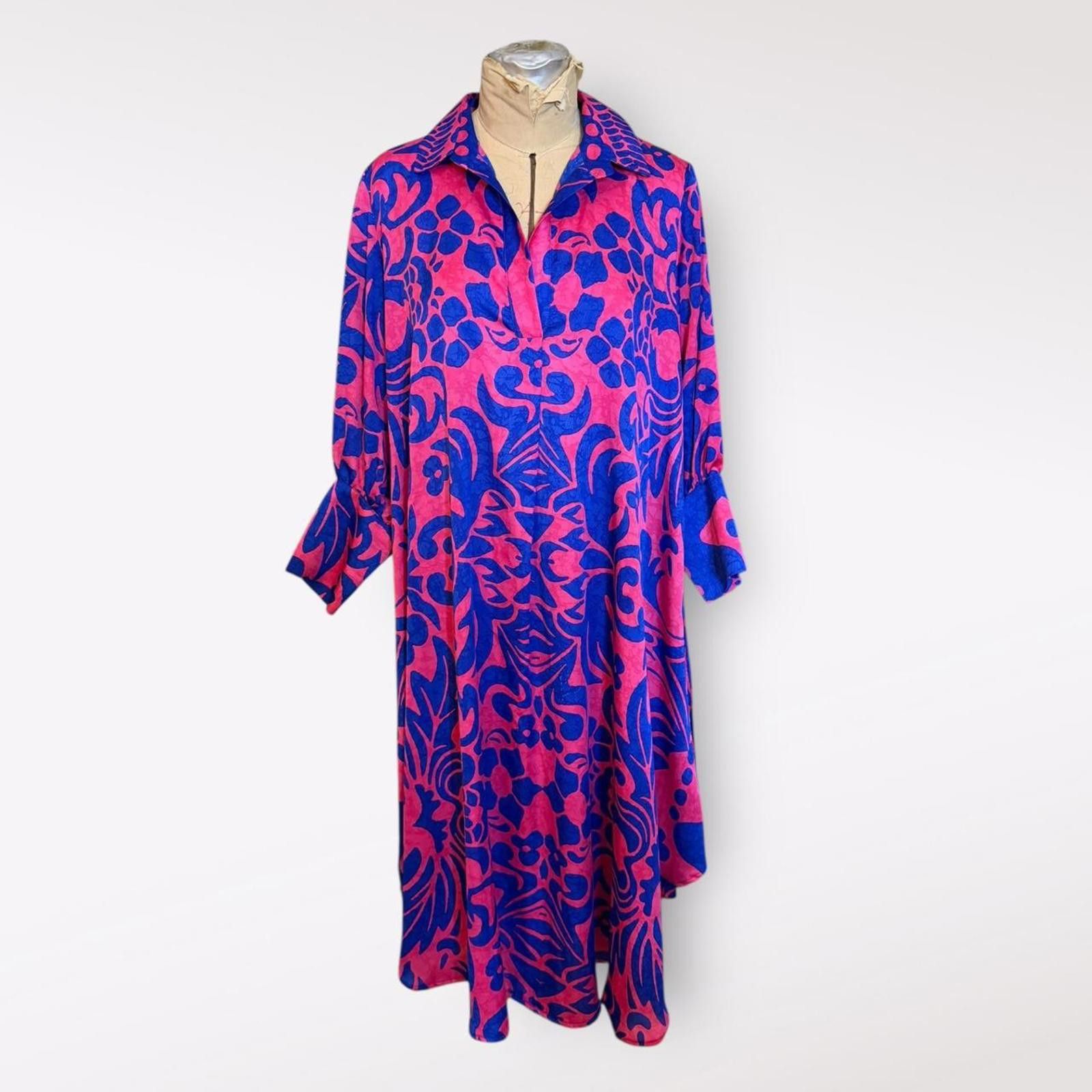 Other Jeff Gallano Floral Pink and Purple Dress Size L Size ONE SIZE - 1 Thumbnail