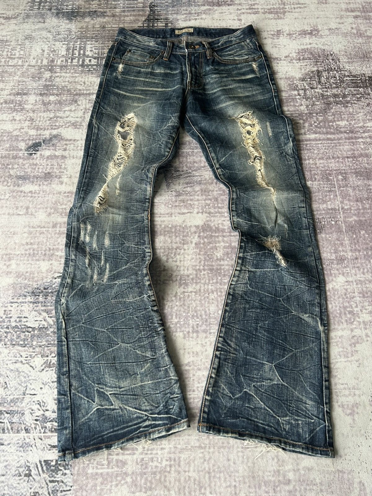 GOA GOA Super Flared Distressed Jeans Size US 29 - 1 Thumbnail