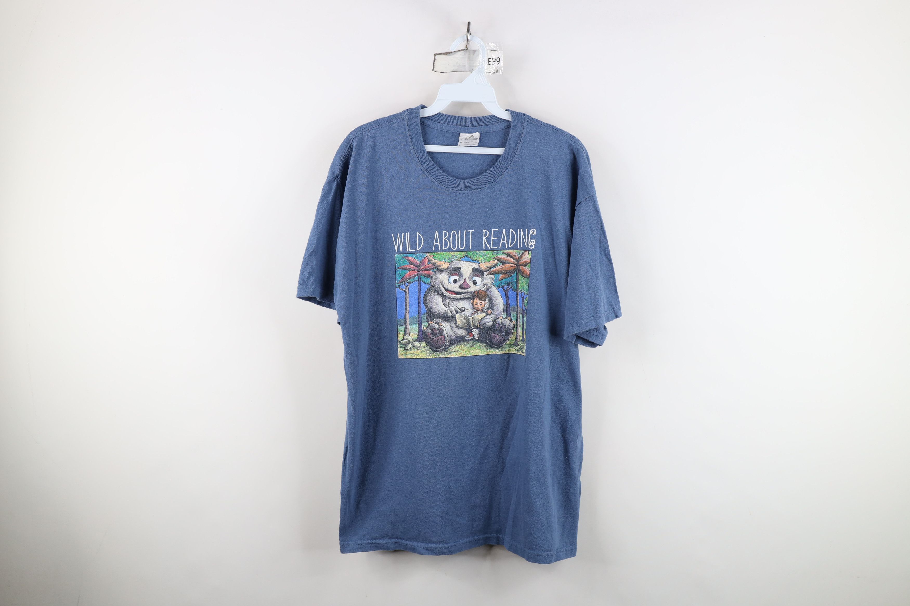 Vintage Vintage Y2K Where The Wild Things Are Reading T-Shirt Blue Size L / US 10 / IT 46 - 1 Thumbnail