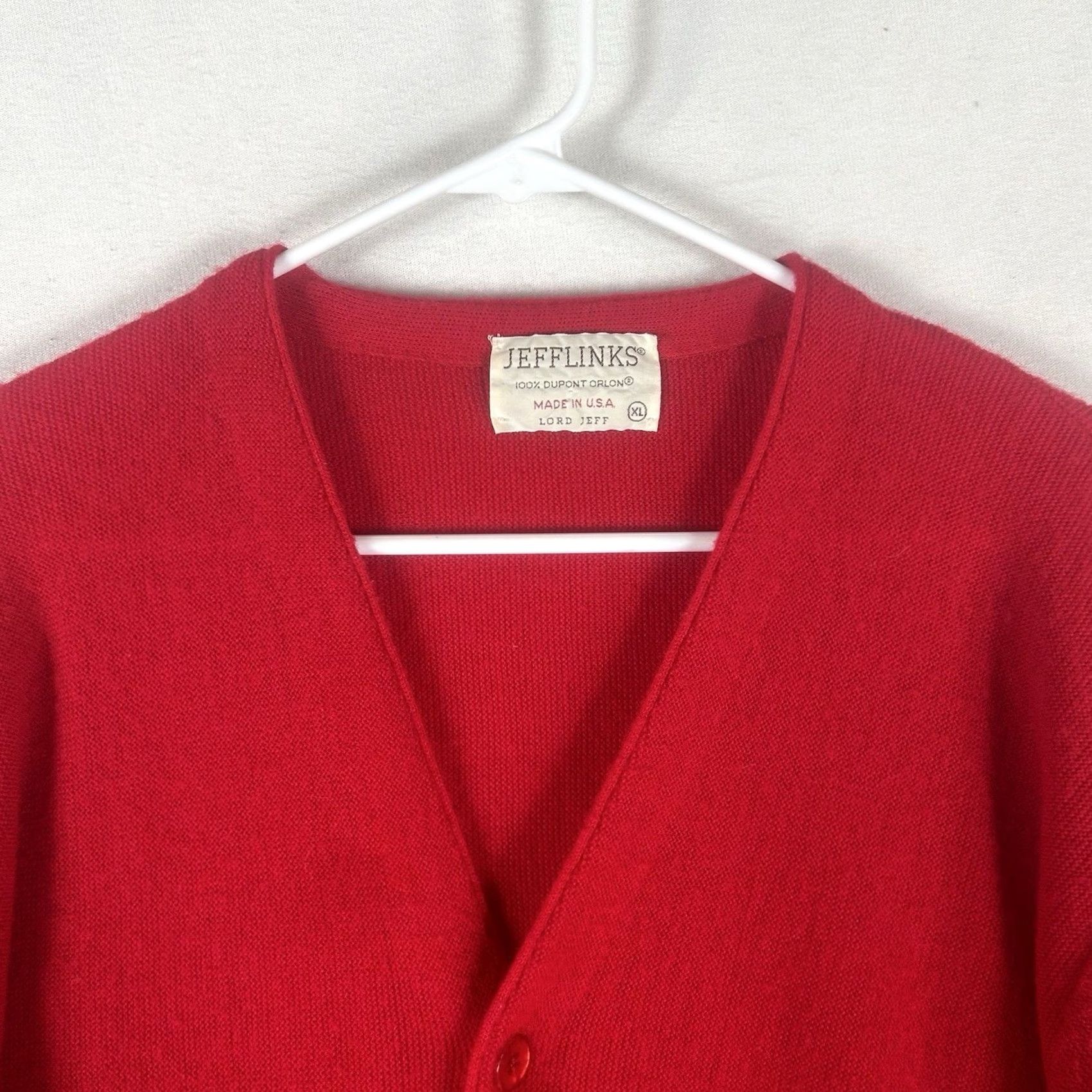 Vintage VINTAGE Jefflinks Lord Jeff Cardigan Golf Sweater Mens XL Red 100% Dupont Orlon 80s Classic USA Boys? Size US XL / EU 56 / 4 - 2 Thumbnail