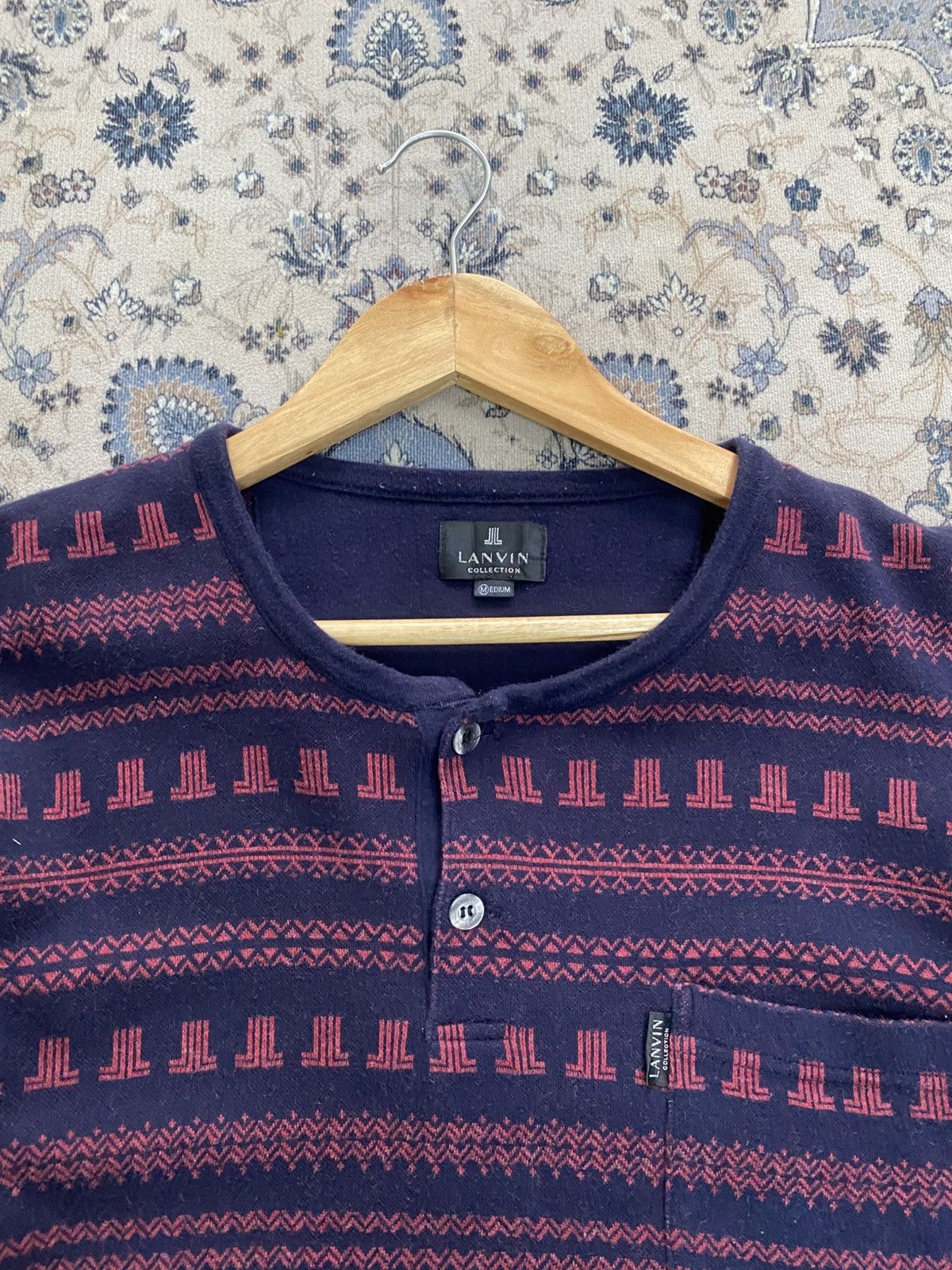 Lanvin VINTAGE LANVIN DESIGNER NATIVE LONGSLEEVE SHIRT HENLEY Size US M / EU 48-50 / 2 - 6 Thumbnail