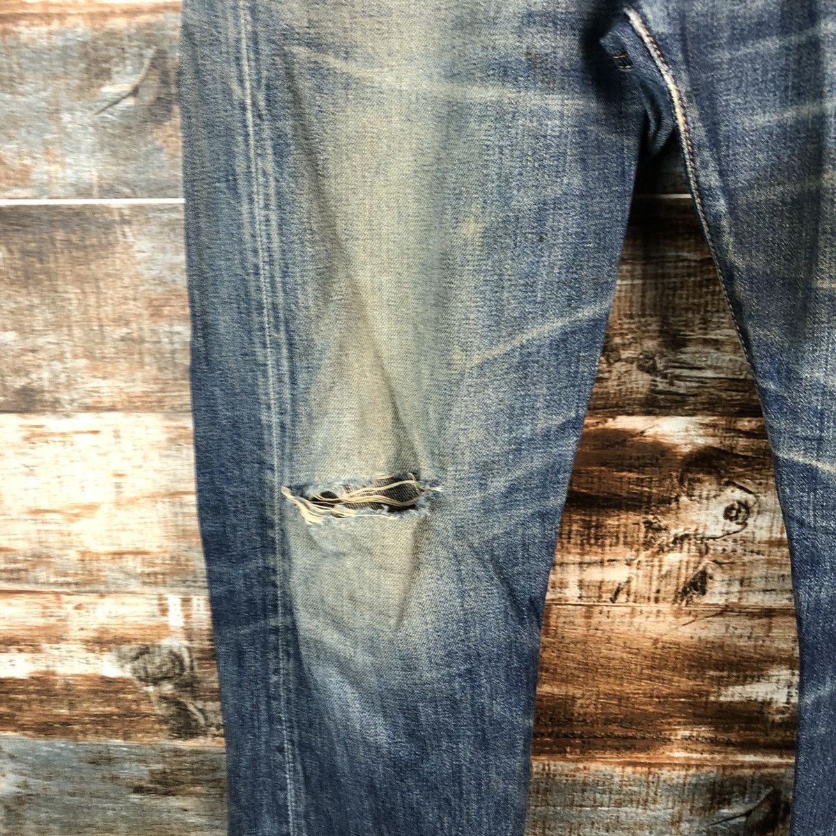 Levi's 505 Levis Blue ripped distressed Denim Pants #1410 Size US 32 / EU 48 - 9 Thumbnail