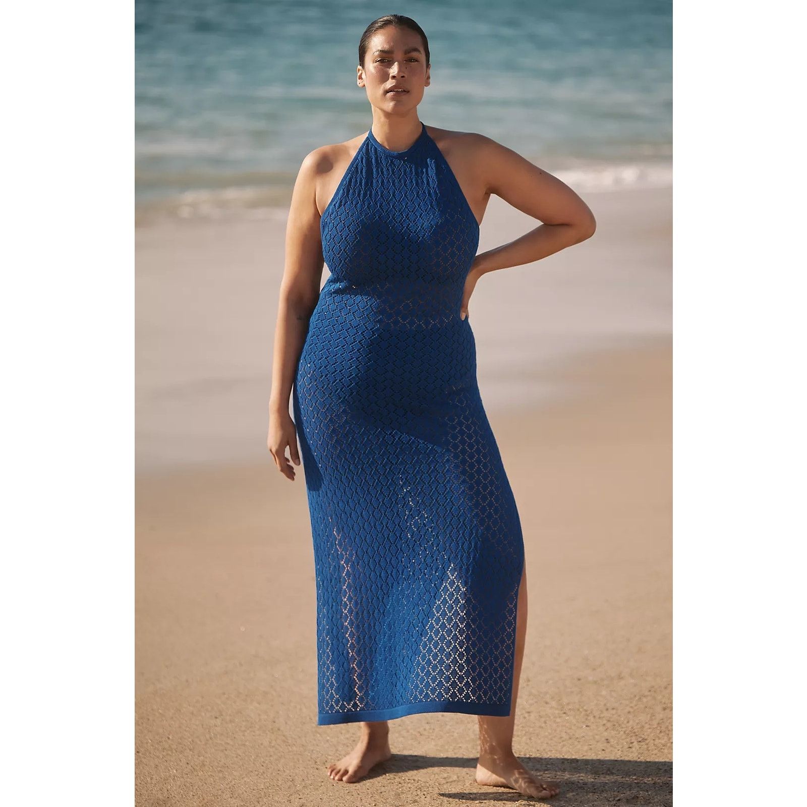 Anthropologie NWT Sunday in Brooklyn Halter Crochet Cover-Up Midi Dress 2X Size XXL / US 16-18 / IT 52-54 - 1 Thumbnail
