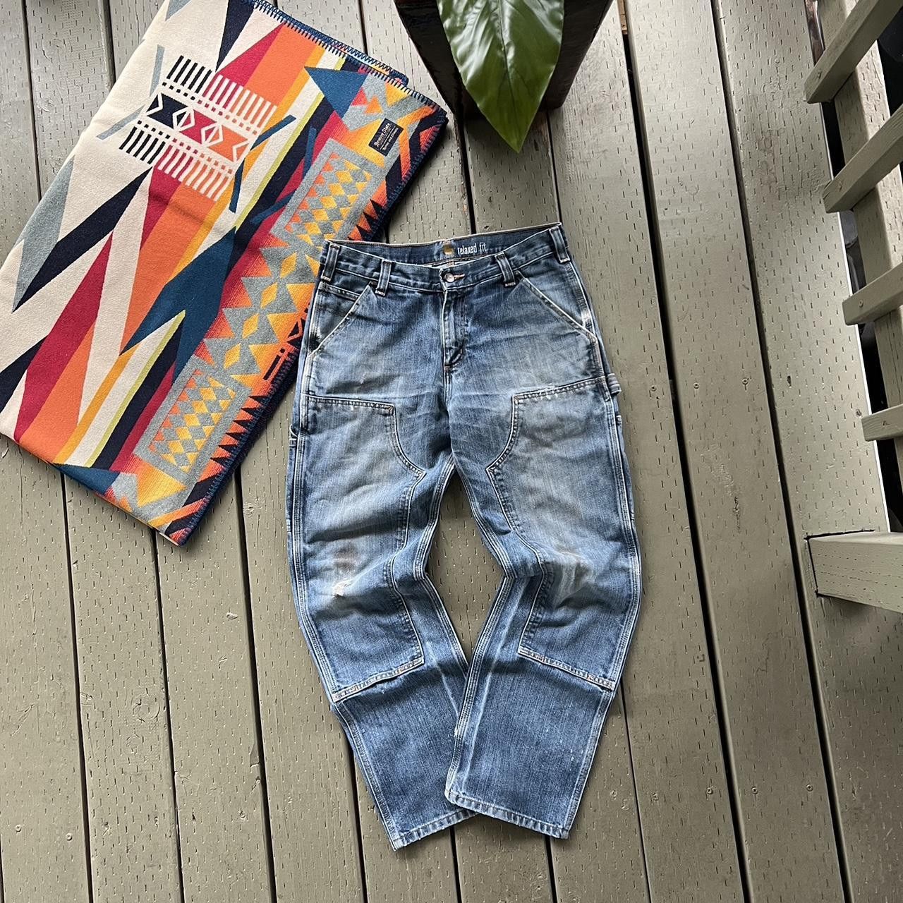 Carhartt Vintage Y2K Carhartt denim thrashed faded double knee pants Size US 30 / EU 46 - 2 Thumbnail