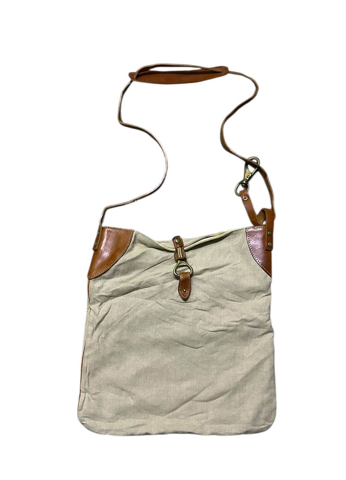 Japanese Brand Vintage Marine day canvas leather sling bag Size ONE SIZE - 1 Thumbnail