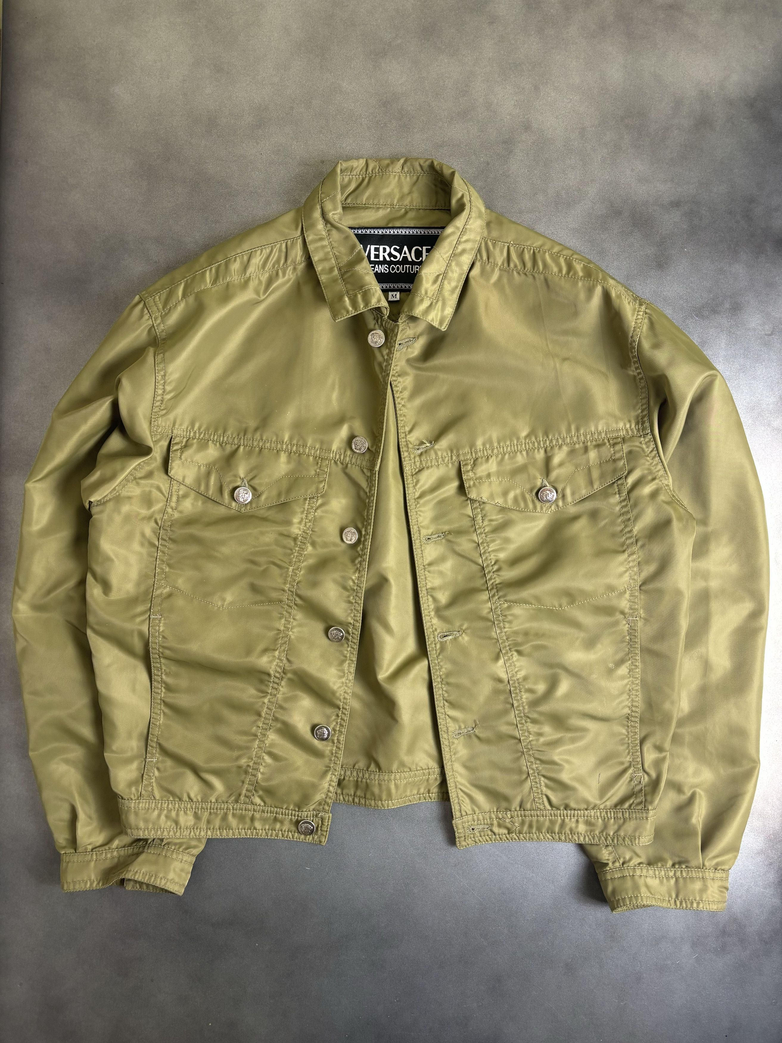 Versace × Versace Jeans Couture × Vintage 1990s Versace Jeans Couture Nylon Tucker Jacket Vintage Boxy Size US M / EU 48-50 / 2 - 3 Thumbnail