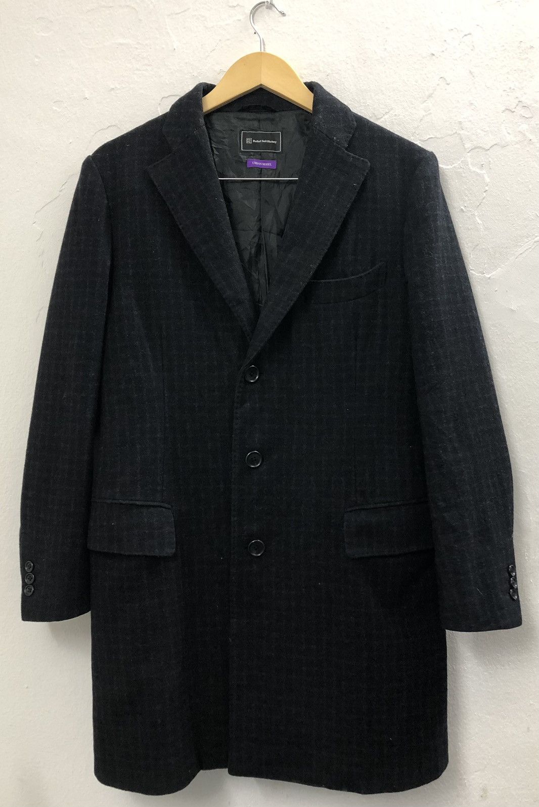 Other Vintage Carreman Wool&Cashmere Checkered Trench Coat Jacket Size 38R - 1 Thumbnail