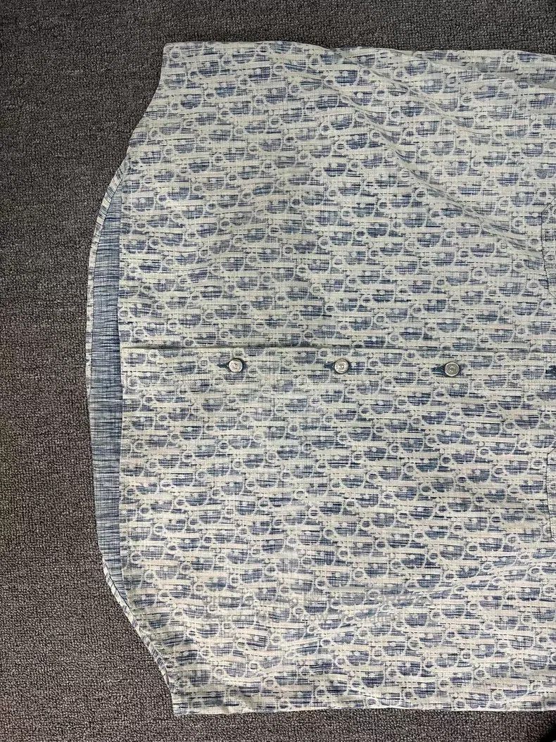 Dior Dior White and blue full-print shirt Size US XS / EU 42 / 0 - 6 Thumbnail