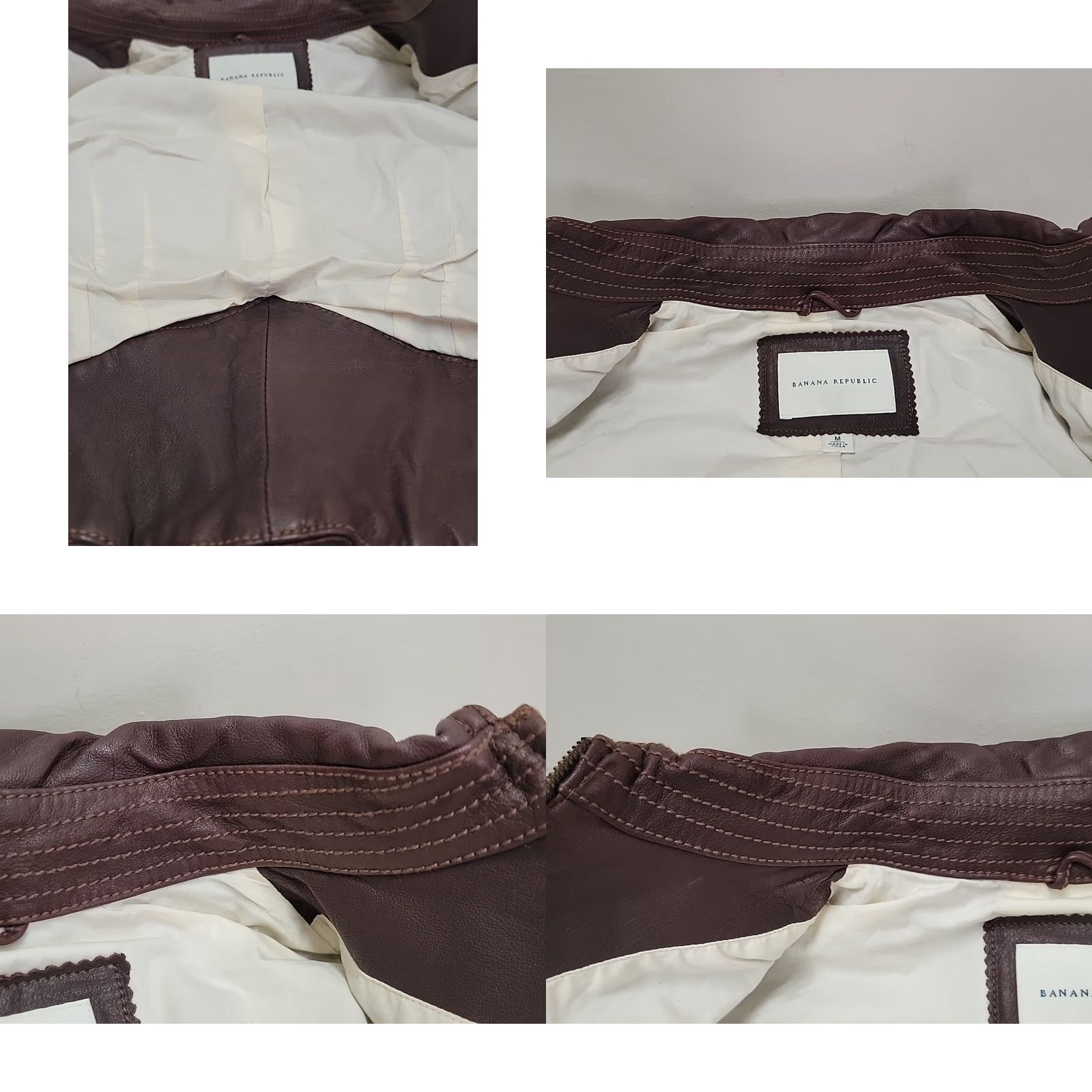 Banana Republic Banana Republic Leather Jacket Women's M Brown Jacket Motorcycle Ladies Regular Zip Short Brown Distressed Leather 18 Chest 20 Length Travel Vintage? Size M / US 6-8 / IT 42-44 - 8 Thumbnail