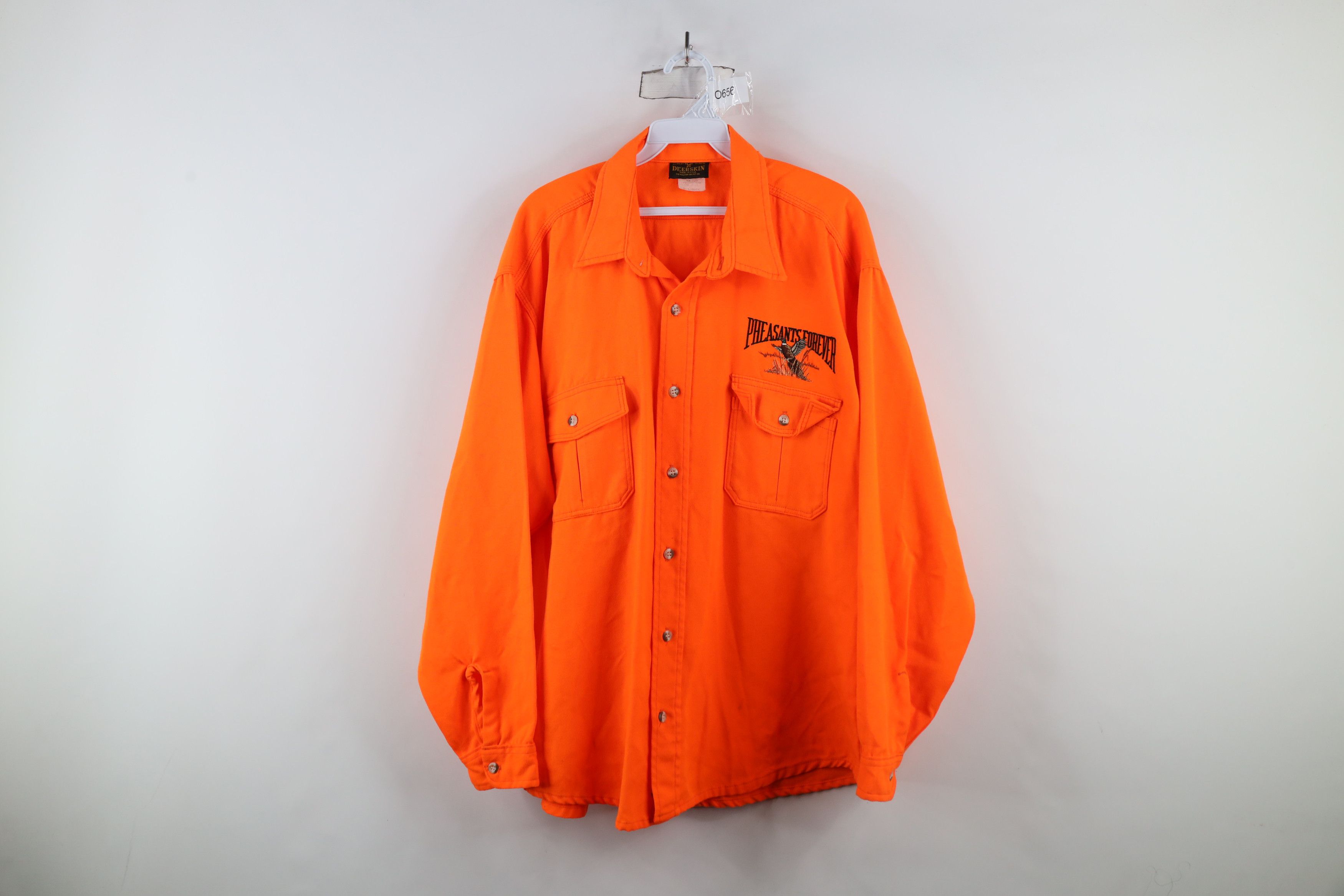 Vintage Vintage 90s Streetwear Hunting Button Shirt Blaze Orange USA Size US L / EU 52-54 / 3 - 1 Thumbnail