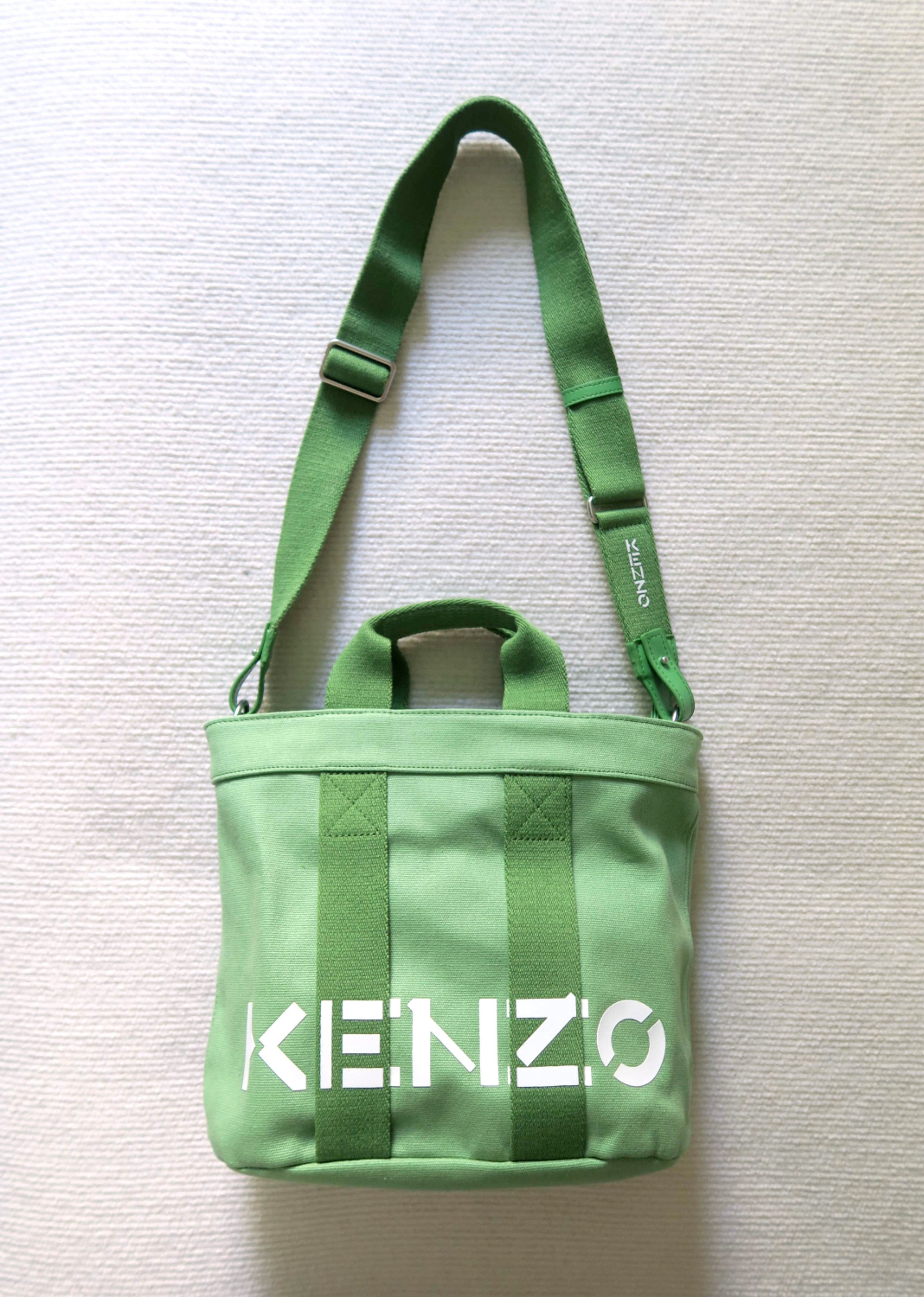 Kenzo KENZO Logo Green Cotton Canvas Top Handle Ccrossbody Bag Size ONE SIZE - 2 Thumbnail