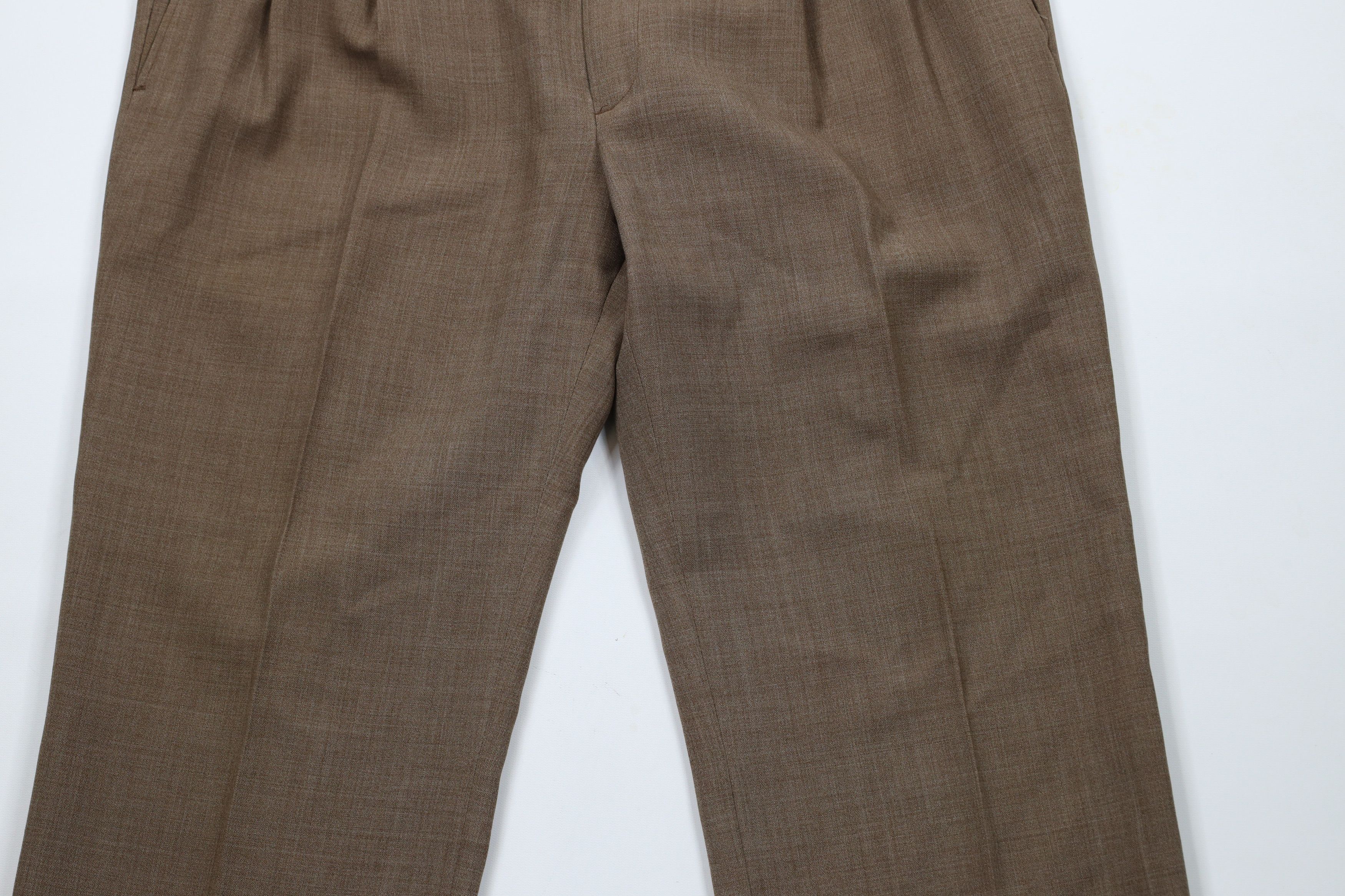 Vintage Vintage 90s Streetwear Wide Leg Chino Pants Brown Wool Size US 38 / EU 54 - 3 Thumbnail
