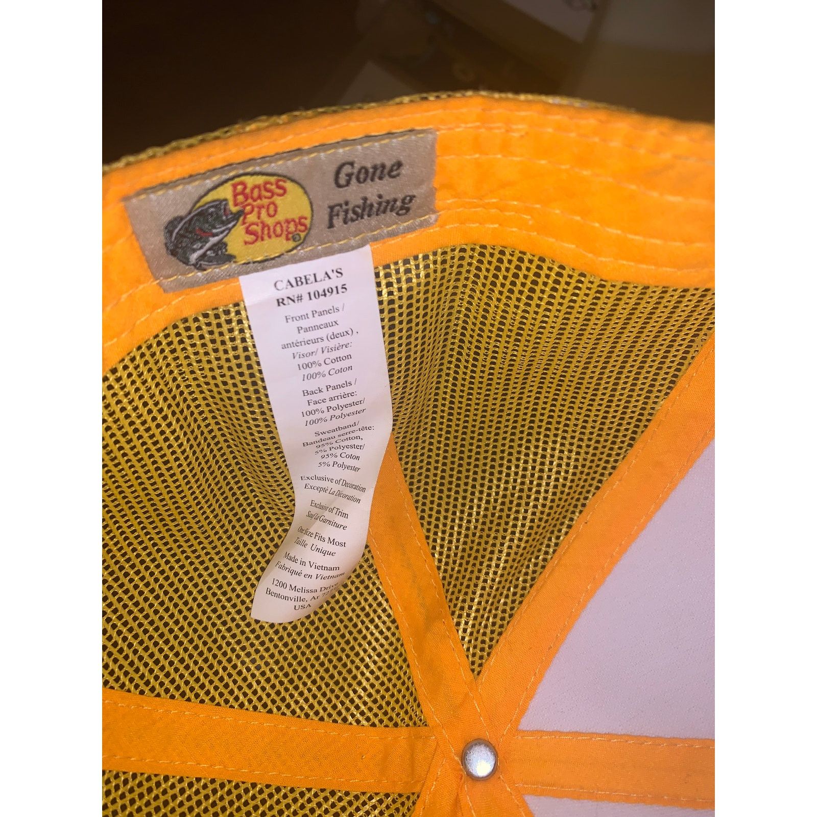 Bass Pro Shops Bass Pro Shops Yellow Trucker Hat Fishing Cap Embroidered Size ONE SIZE - 8 Thumbnail