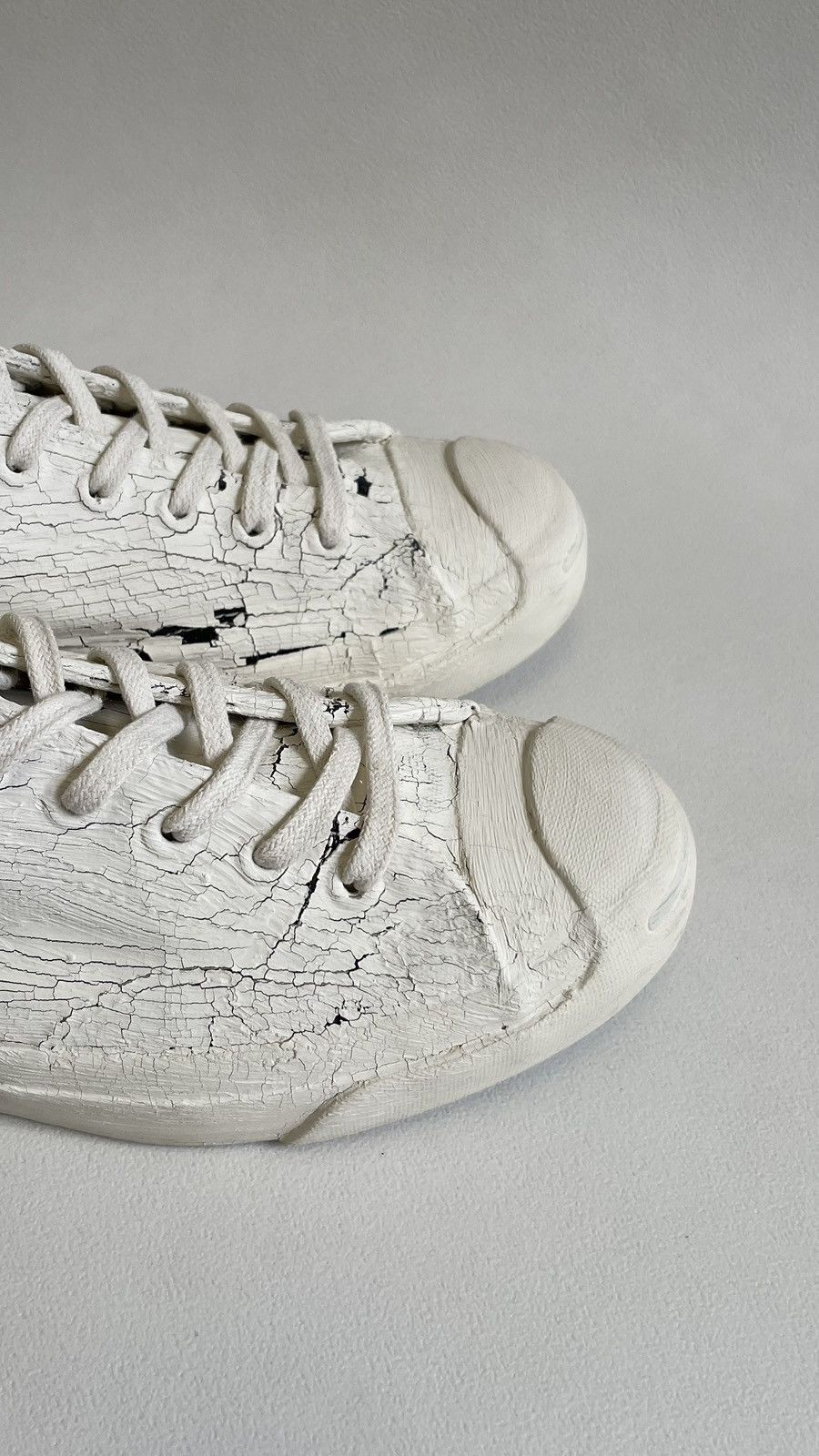 Converse × Maison Margiela S/S 14 White Painted Converse Sneakers Size US 8.5 / IT 38.5 - 3 Thumbnail