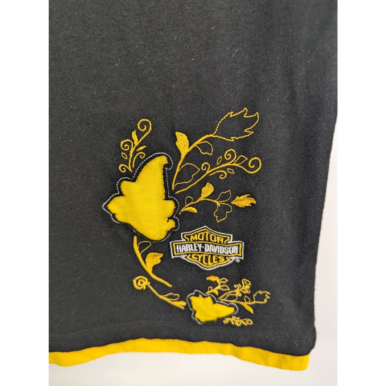 Harley Davidson Harley-Davidson Women's XL T-Shirt Black Yellow Short Sleeve Logo Graphic Slim Regular 100% Cotton Casual Vintage No Size XL / US 12-14 / IT 48-50 - 2 Thumbnail