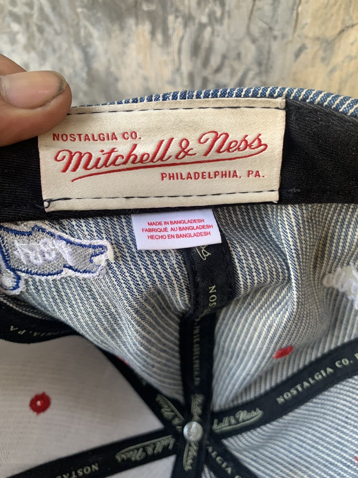Mitchell & Ness LA Clippers Mitchell & Ness Blue Pinstripe Snapback Hat Size ONE SIZE - 6 Thumbnail