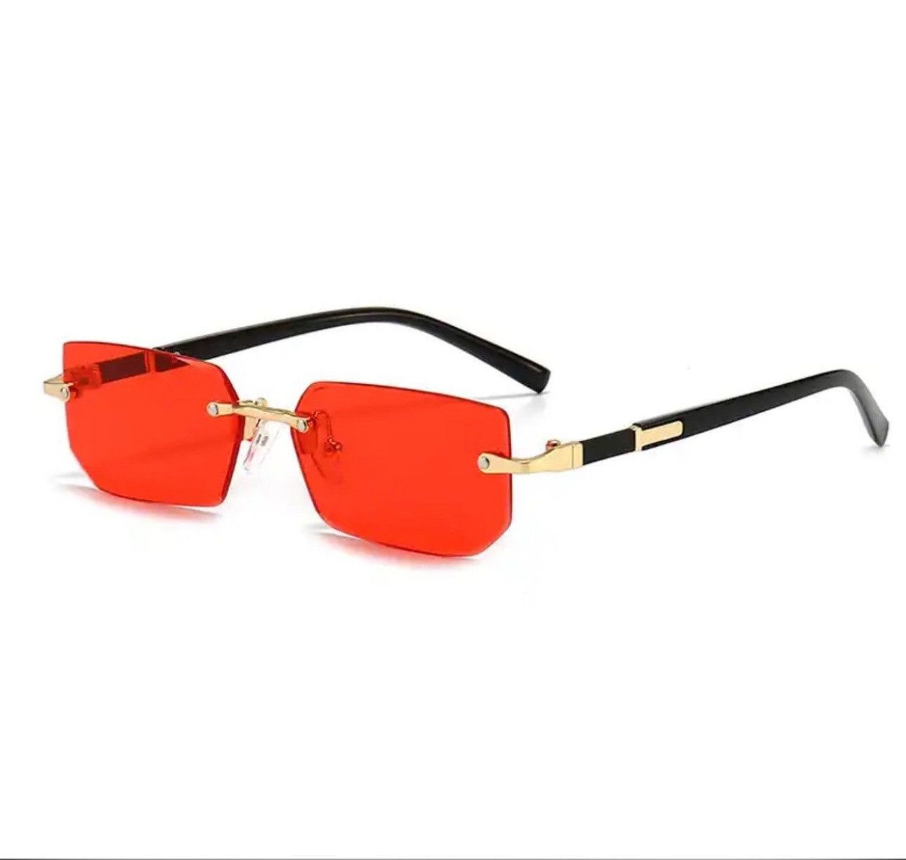 Electric Visual Red Lens Rimless Square Sunglasses Size ONE SIZE - 3 Thumbnail