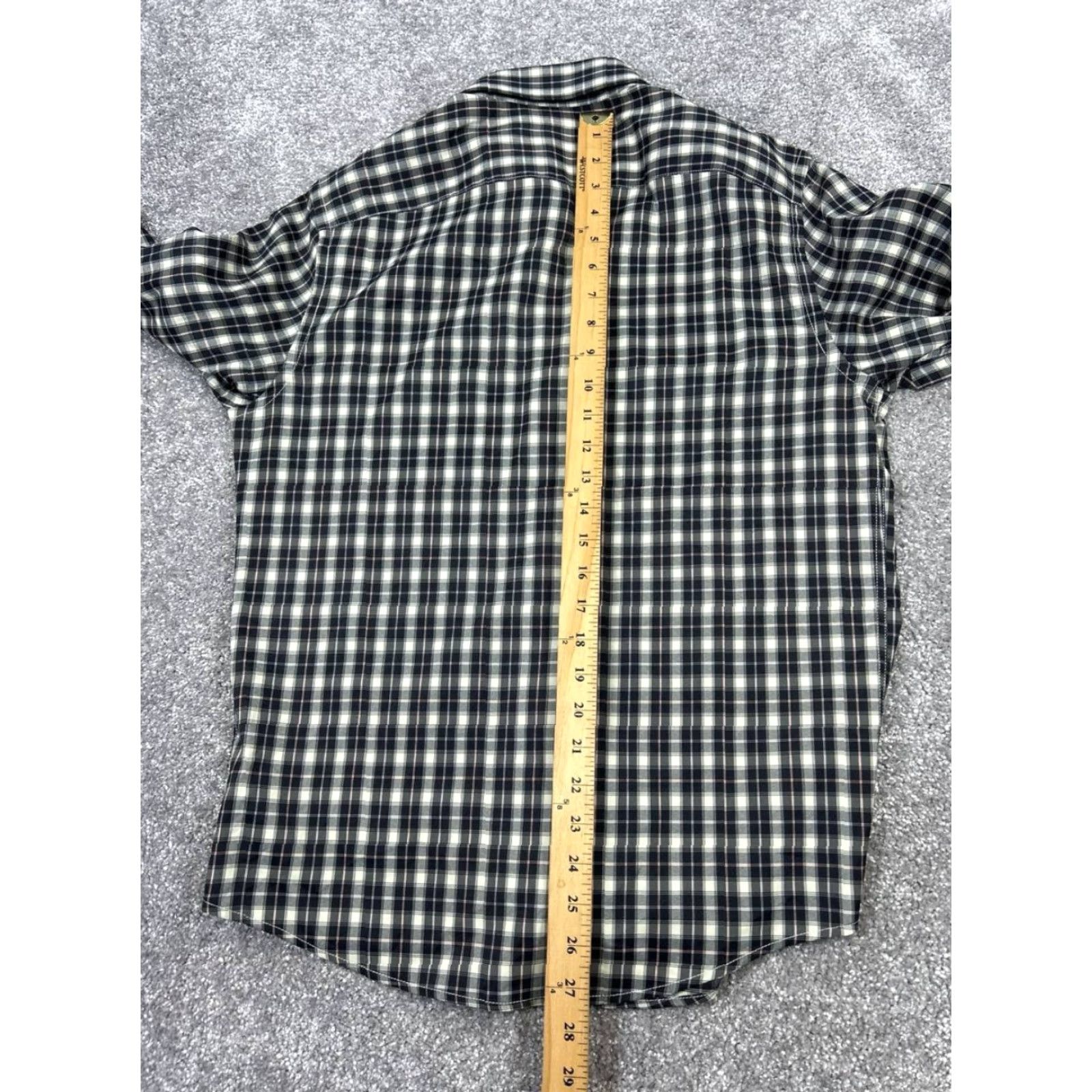 UNTUCKit UNTUCKit Shirt Mens Medium Beige Black Cotton Button Up Plaid Size US M / EU 48-50 / 2 - 6 Thumbnail