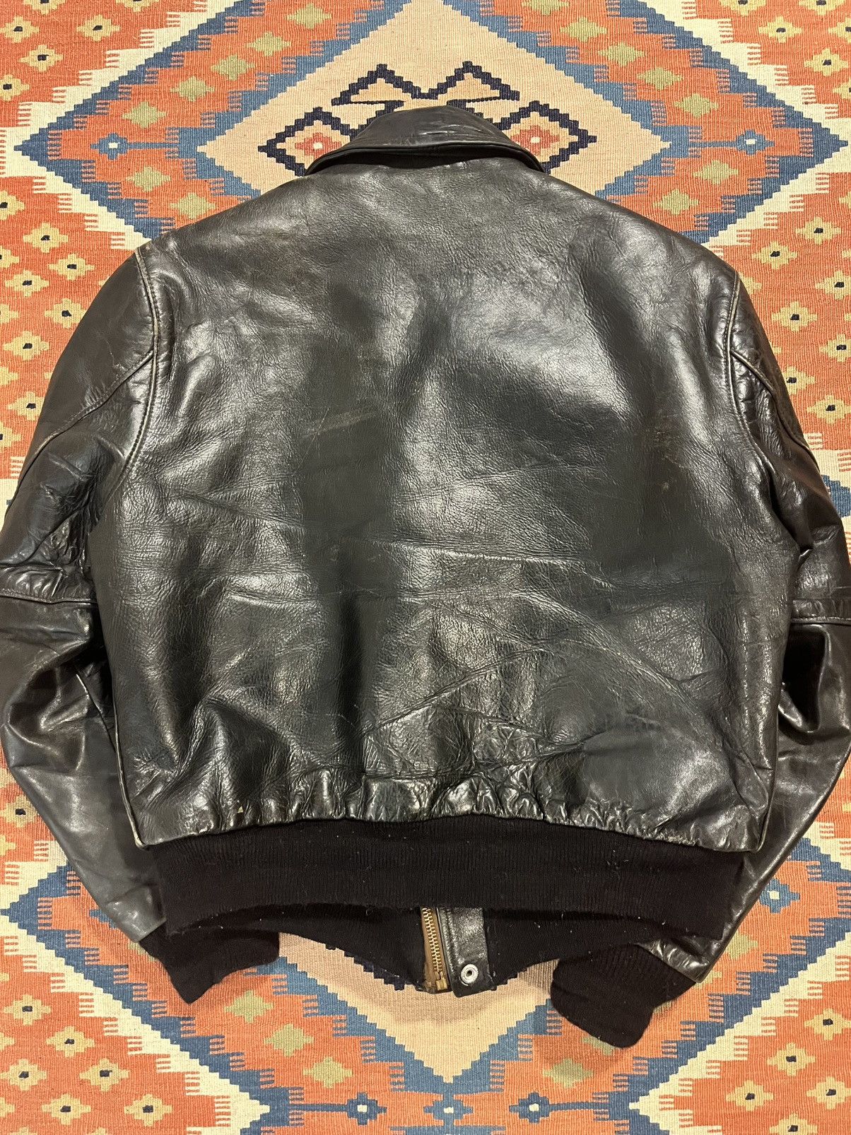 Japanese Brand Vintage 50’s cropped leather bomber jacket Size US L / EU 52-54 / 3 - 2 Thumbnail