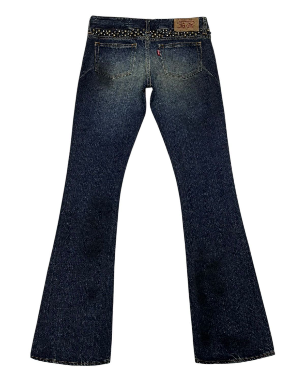 Japanese Brand × Maison Margiela Flare Jeans Maison Gilfy Metal Studded Punk Bootcut Denim Size 28" / US 6 / IT 42 - 2 Thumbnail