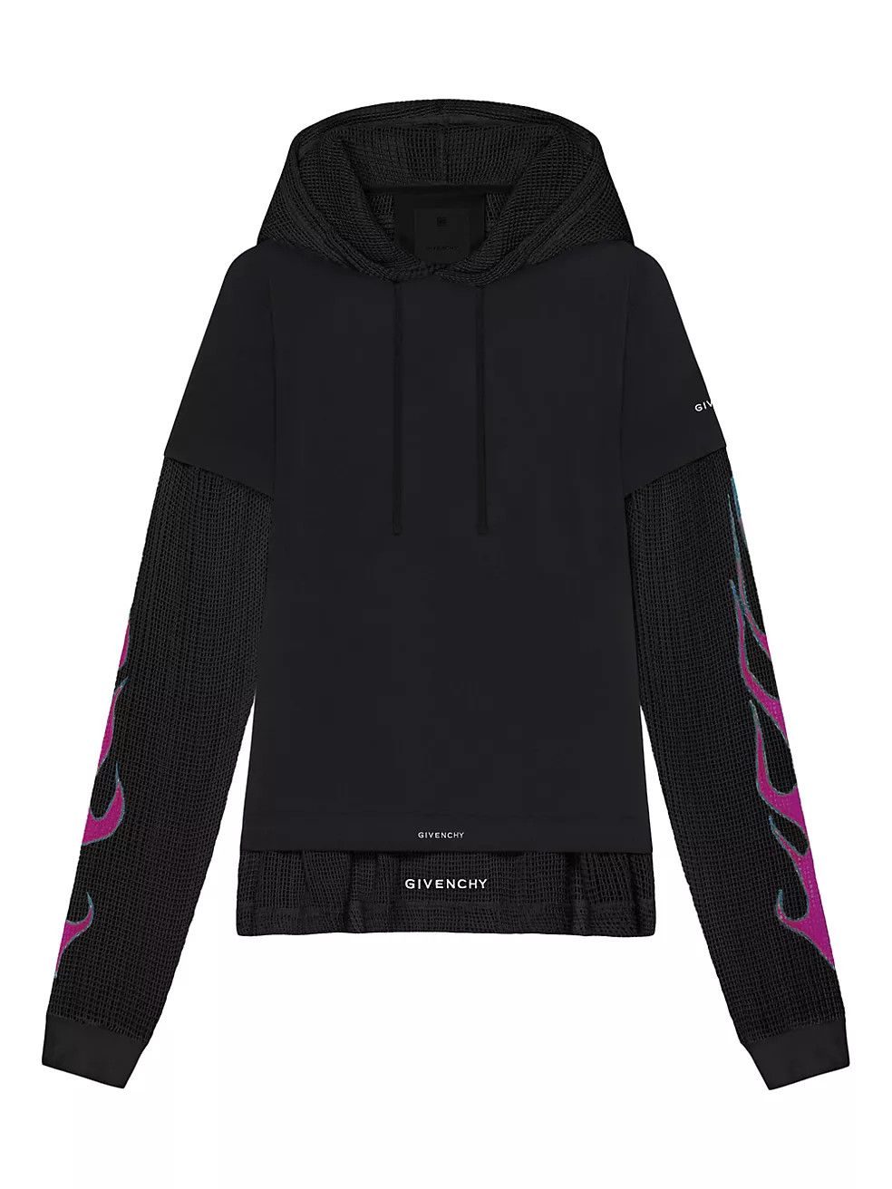 Givenchy o1w1db10325 Mesh Hoodie Shirt in Black/Pink Size US XXL / EU 58 / 5 - 1 Thumbnail