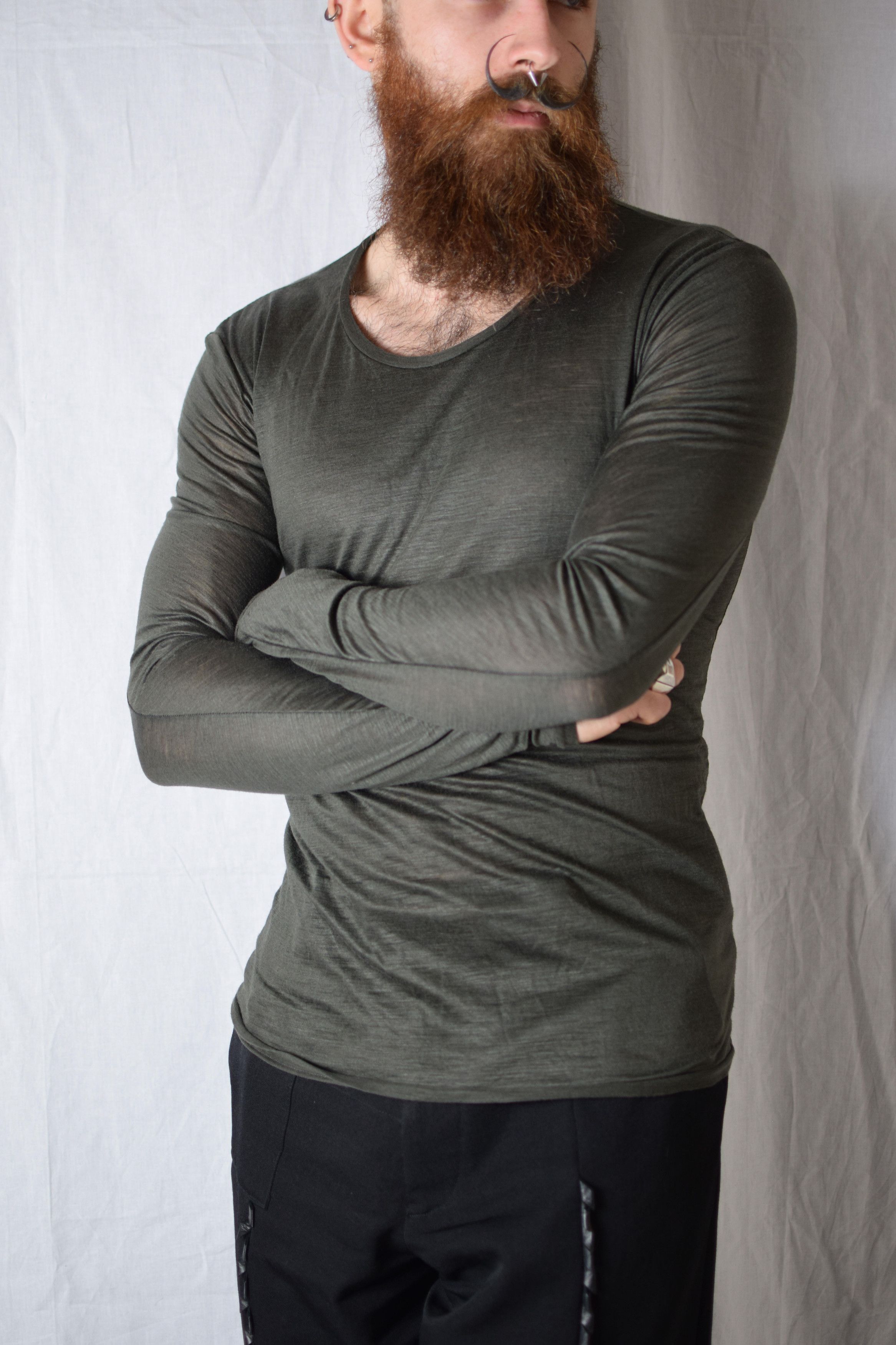 image of Carol Christian Poell Ccp Longsleeve Top in Dust, Men's (Size Medium)