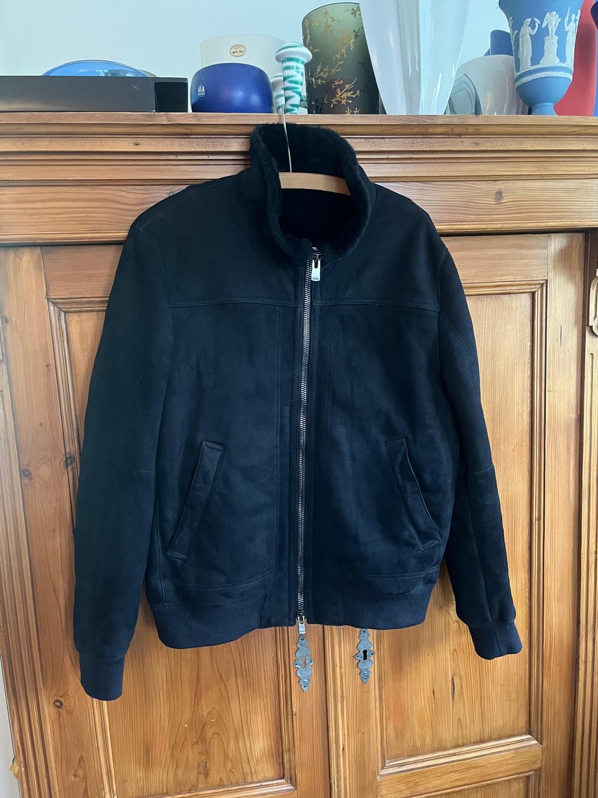 Drome "Drome" Dark Blue Navy Shearling Lambskin Leather Jacket M Size US M / EU 48-50 / 2 - 3 Thumbnail