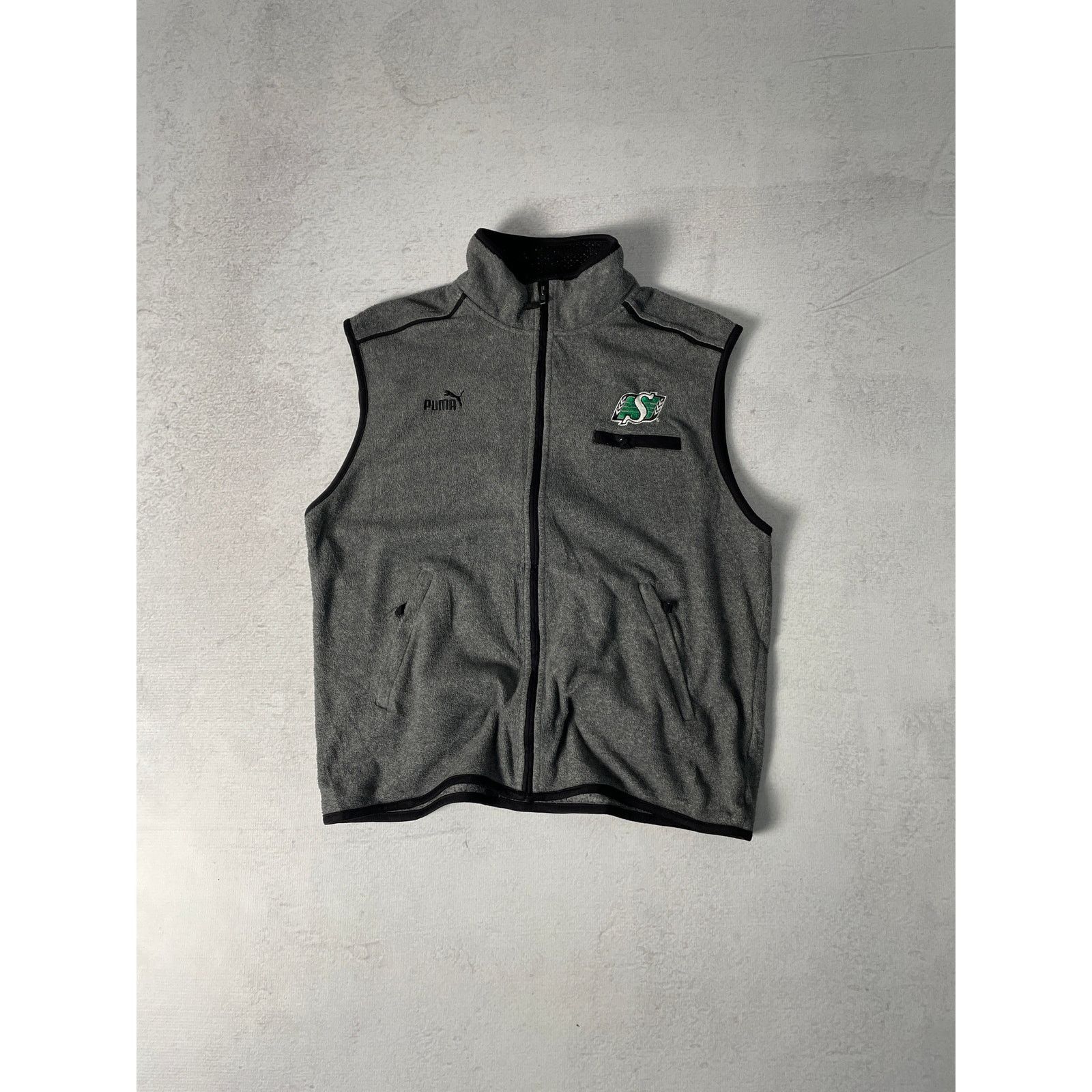 The Unbranded Brand Vintage CFL Saskatchewan Roughrider Fleece Vest - Mens Large Size US L / EU 52-54 / 3 - 1 Thumbnail