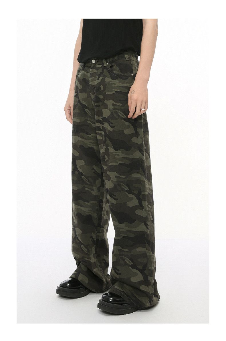 Japanese Brand × Jean American street retro camouflage straight wide-leg jeans Size US 32 / EU 48 - 6 Thumbnail