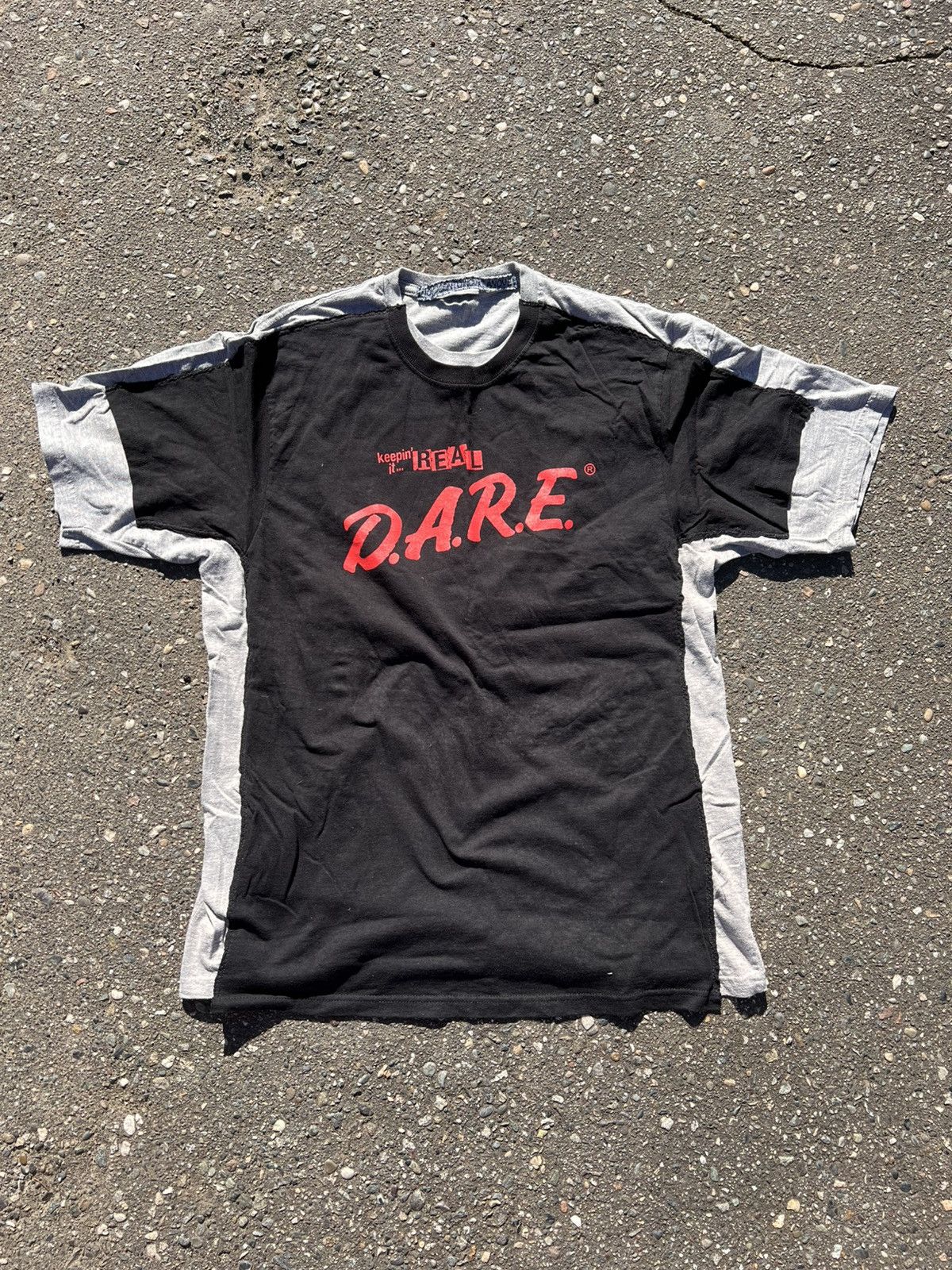 Vintage NovocentoNovantanove layered “Dare stencil patchwork t-shirt Size US XL / EU 56 / 4 - 1 Thumbnail