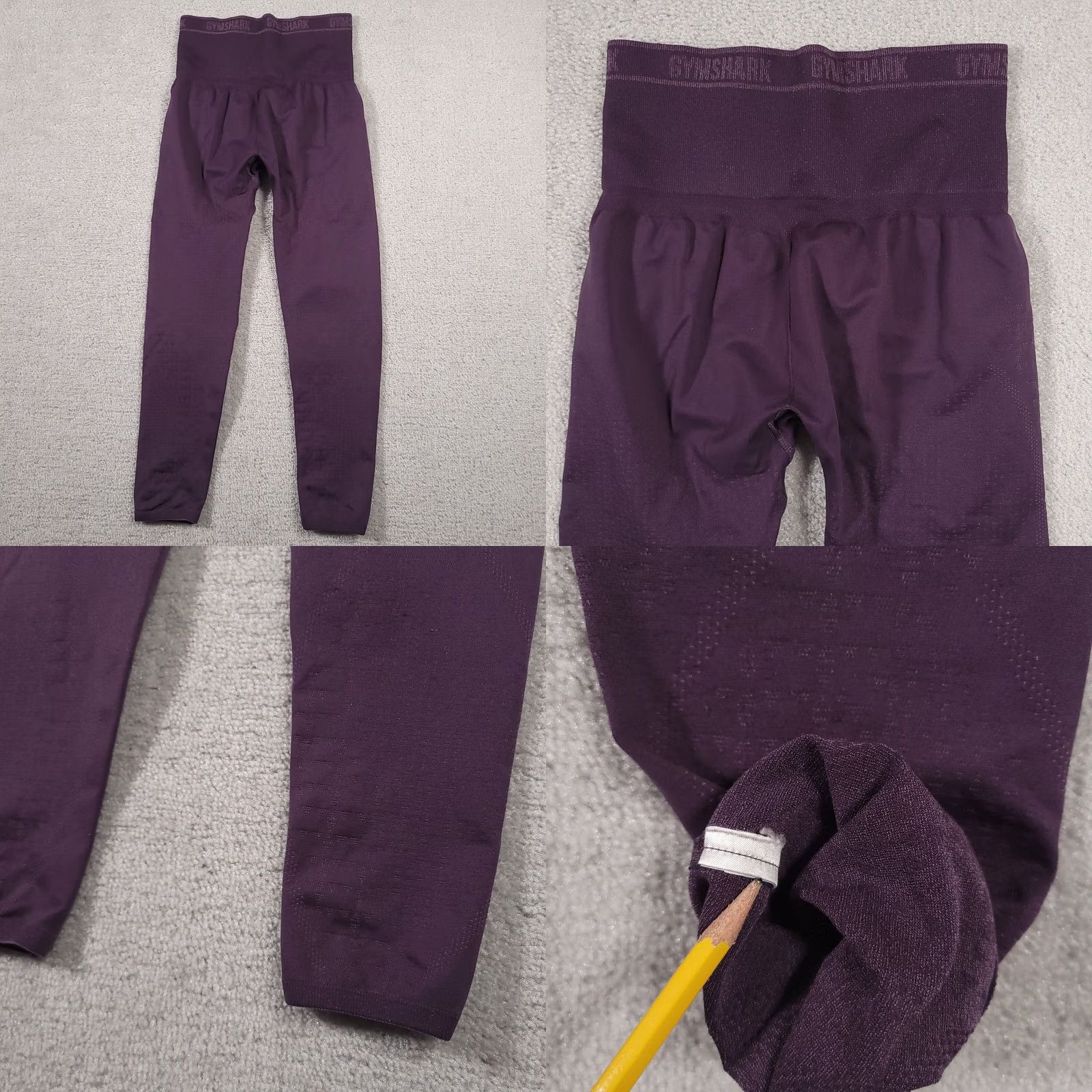 Gymshark Gymshark Capri Leggings Womens XS Purple Compression Logo Seamless Yoga Athletic Size 26" / US 2 / IT 38 - 9 Thumbnail