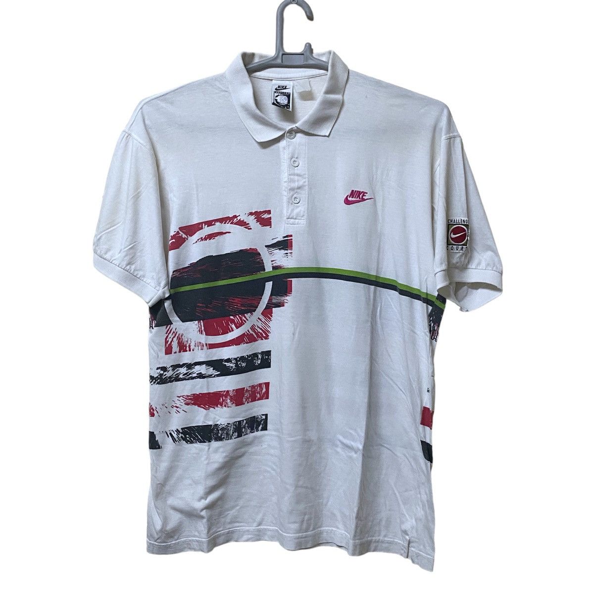 Nike × Vintage Vintage 90s NIKE Challenge Court Andre Agassi Tennis Player Size US XL / EU 56 / 4 - 1 Thumbnail