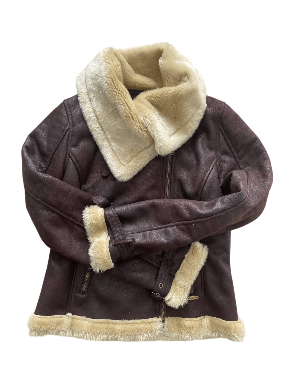 Pepe Jeans Ludovica Faux Shearling Aviator Jacket XS