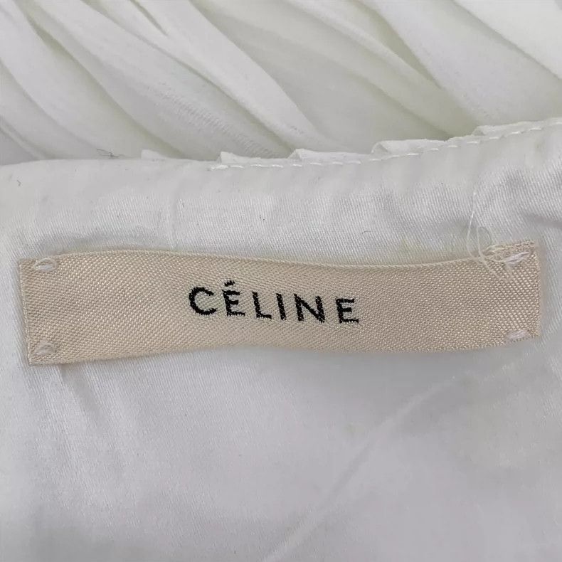 Celine Celine Pleated Midi Skirt in OffWhite Size US 38 / EU 54 - 5 Thumbnail