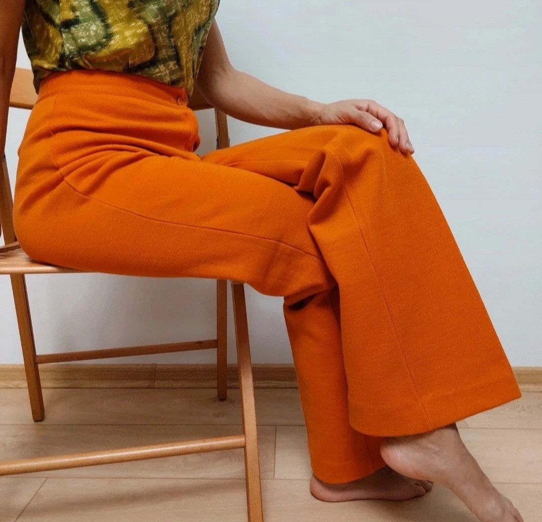 Vintage 1970s Welcomme Pierron flared wool blend trousers Size 26" / US 2 / IT 38 - 4 Thumbnail