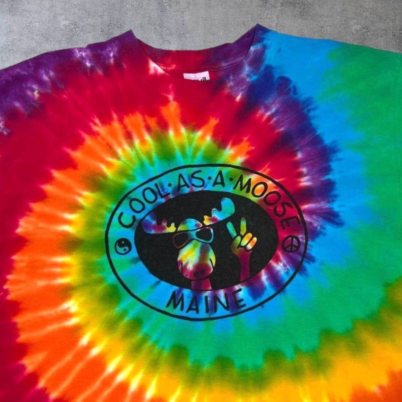 Anvil VINTAGE Anvil T-Shirt Rainbow Tie Dye “Maine” Souvenir Graphic Large Mens Shirt Size US L / EU 52-54 / 3 - 3 Thumbnail