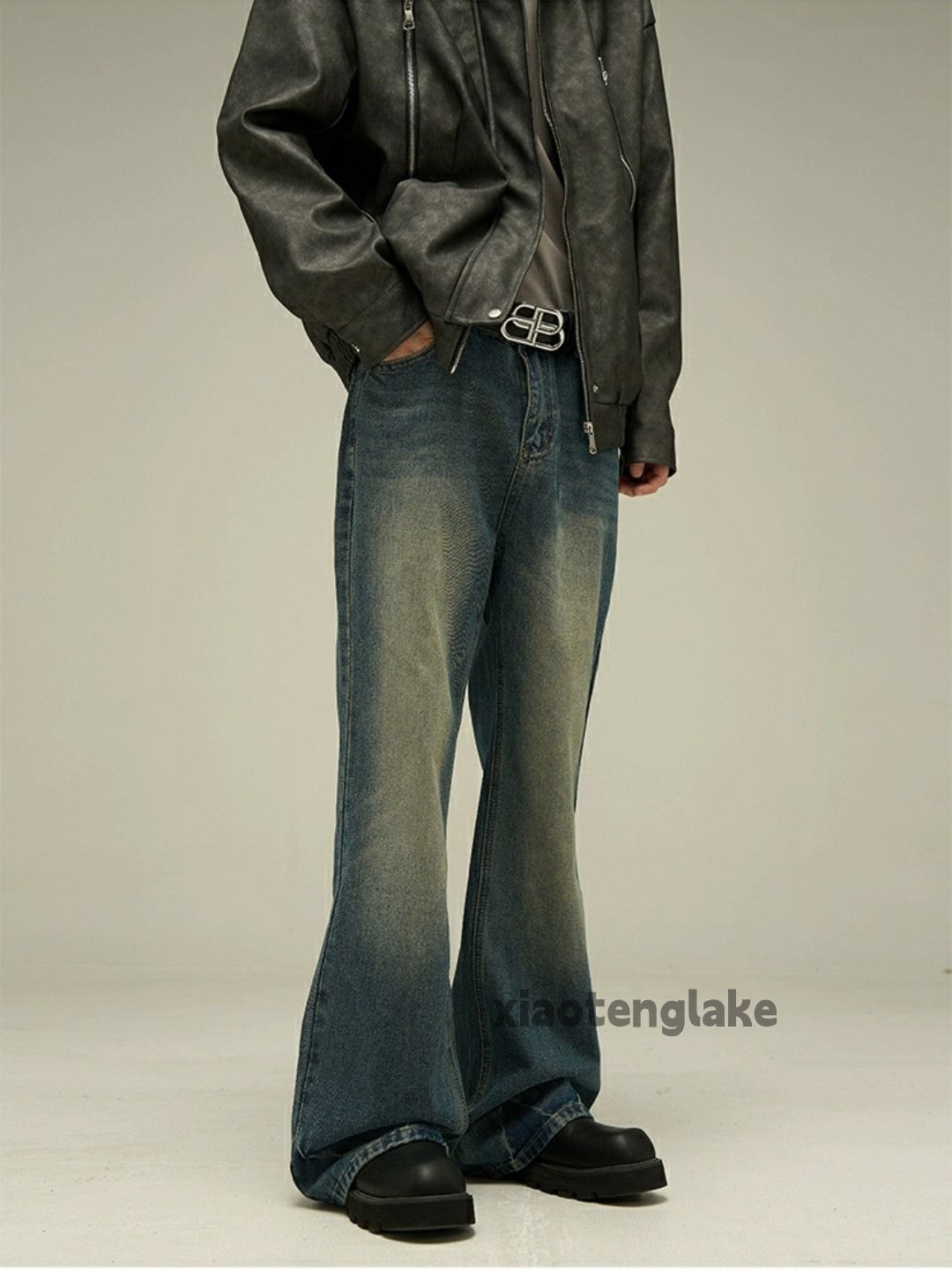 washed faded y2k dance bootcut flared jeans